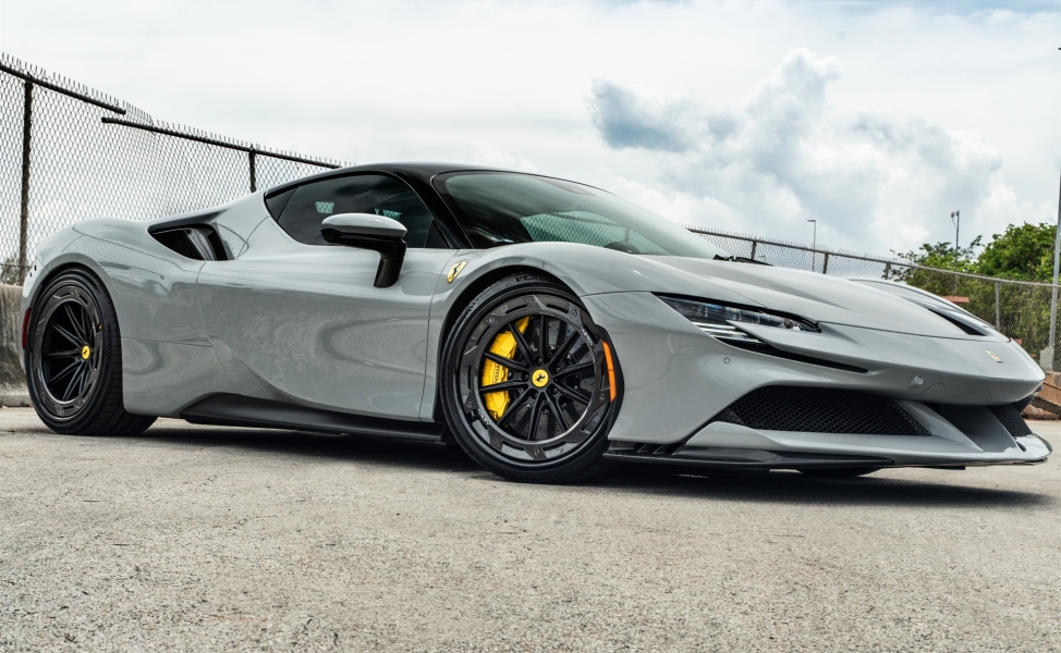 Ferrari SF90 | Grigio Squallo | on AL13 R10-R109D | Satin Black