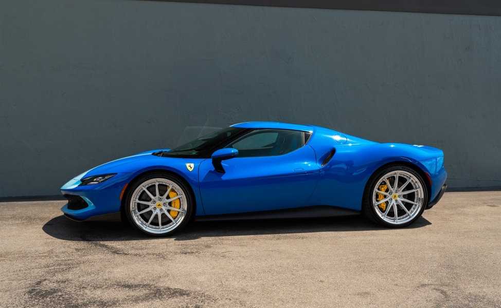 Ferrari 296 GTB | Azzurro Dino | HRE S104SC | Brushed Clear