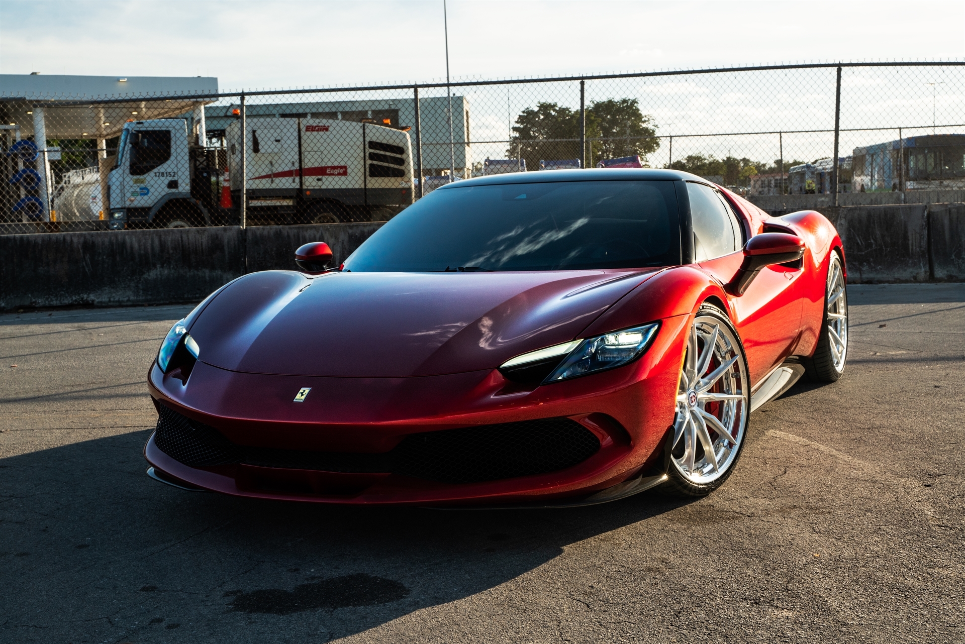 Ferrari 296 GTB | Rosso Corsa | on HRE S104SC | Brushed Clear