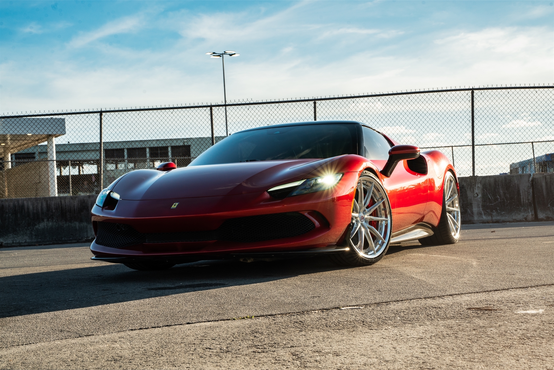 Ferrari 296 GTB | Rosso Corsa | on HRE S104SC | Brushed Clear
