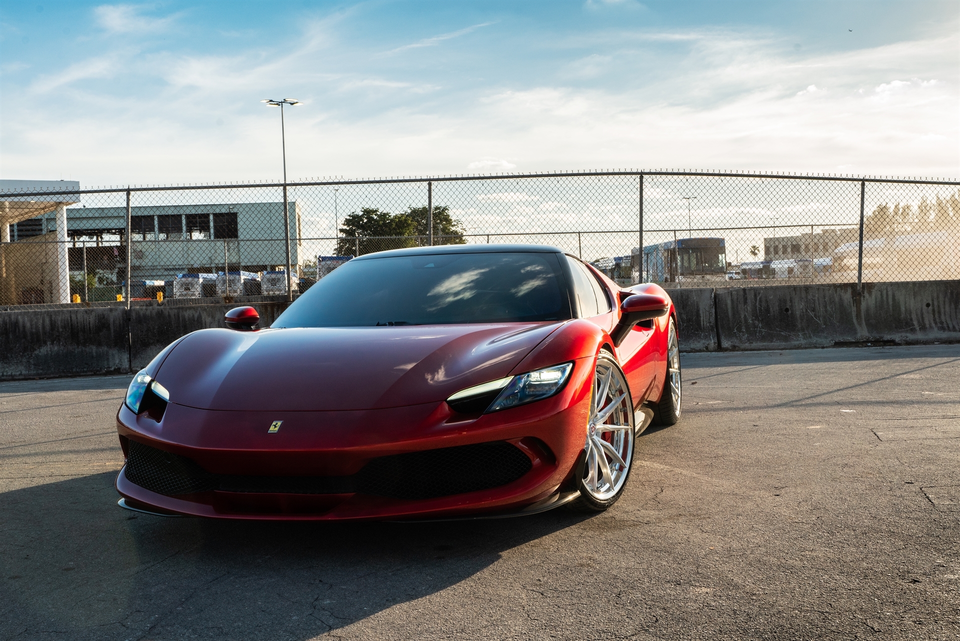 Ferrari 296 GTB | Rosso Corsa | on HRE S104SC | Brushed Clear