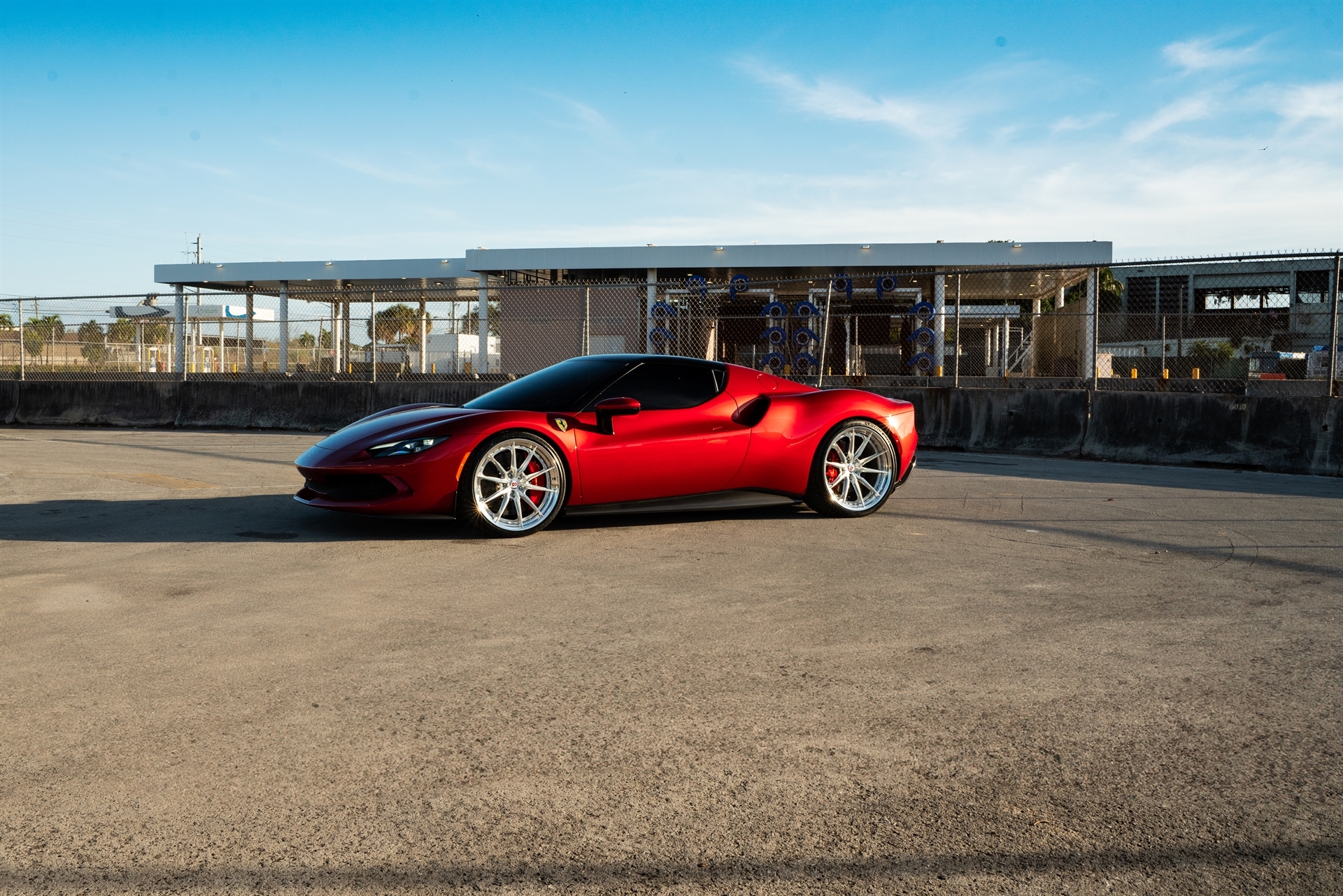 Ferrari 296 GTB | Rosso Corsa | on HRE S104SC | Brushed Clear