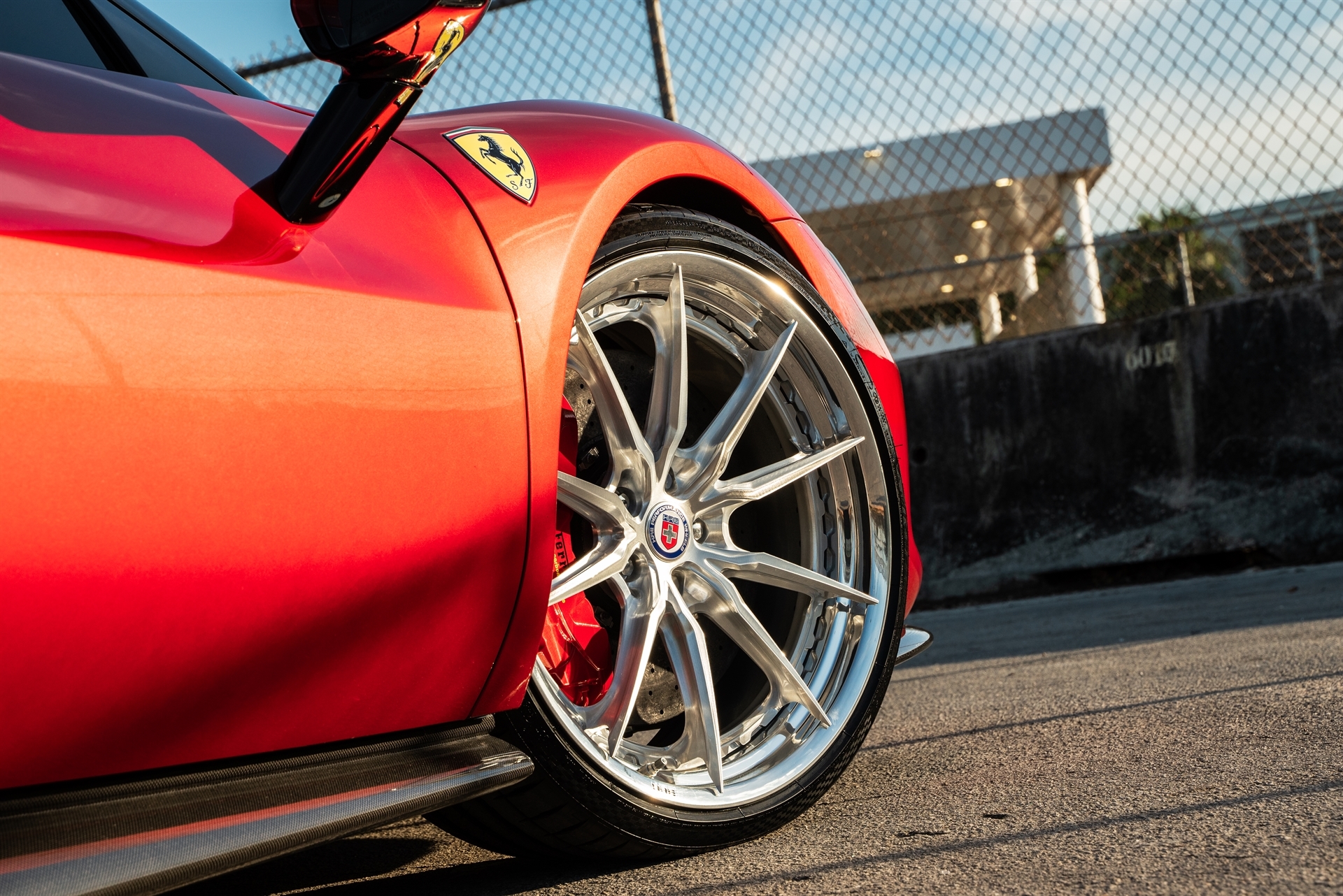 Ferrari 296 GTB | Rosso Corsa | on HRE S104SC | Brushed Clear