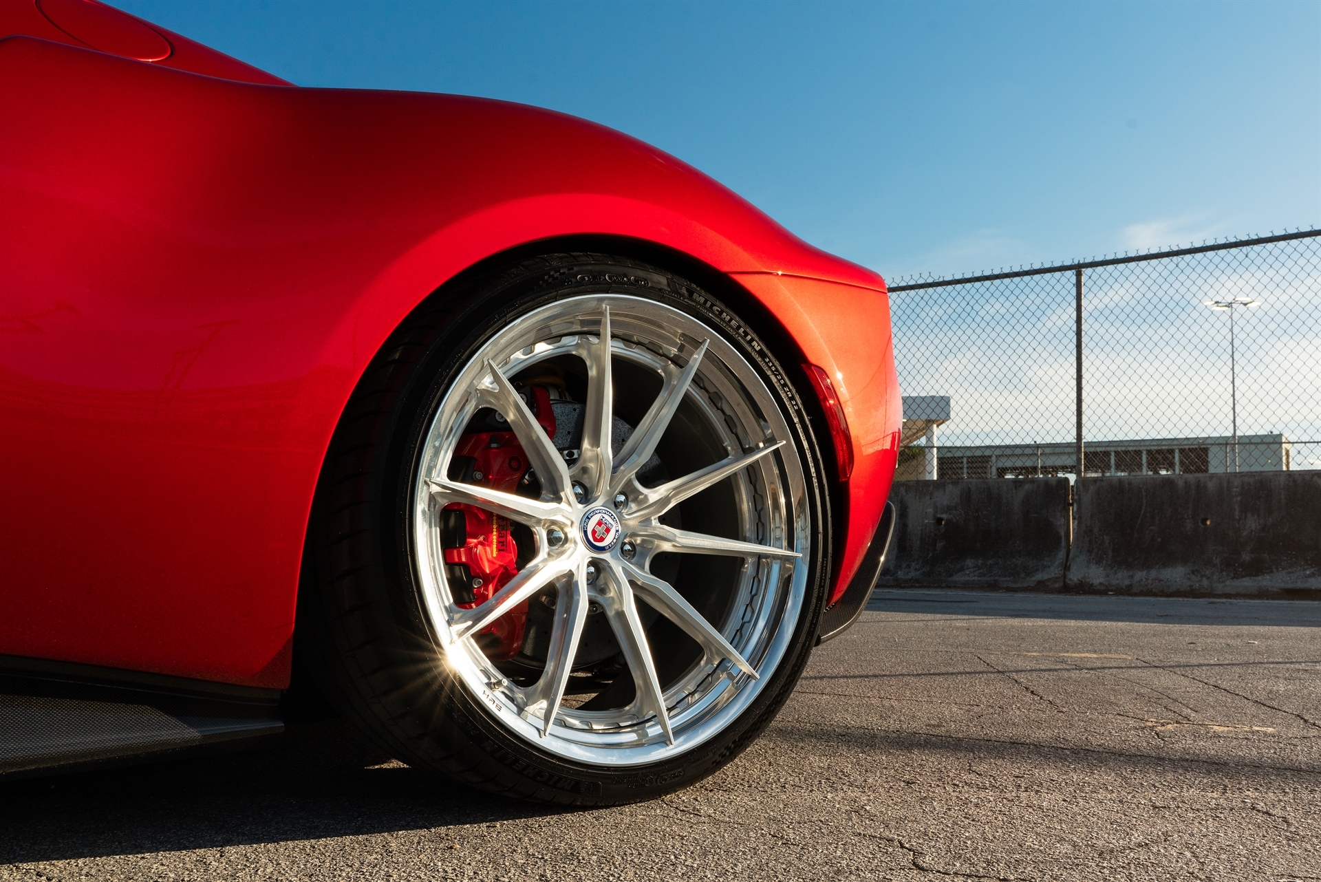 Ferrari 296 GTB | Rosso Corsa | on HRE S104SC | Brushed Clear