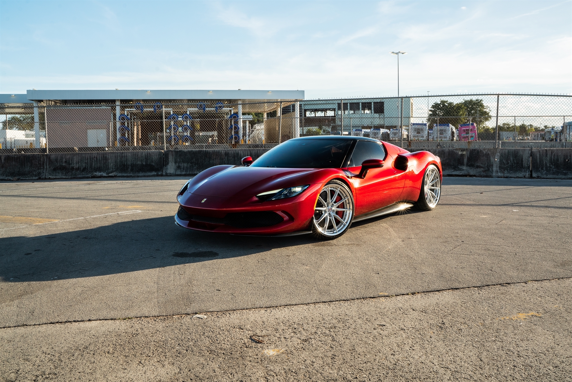 Ferrari 296 GTB | Rosso Corsa | on HRE S104SC | Brushed Clear