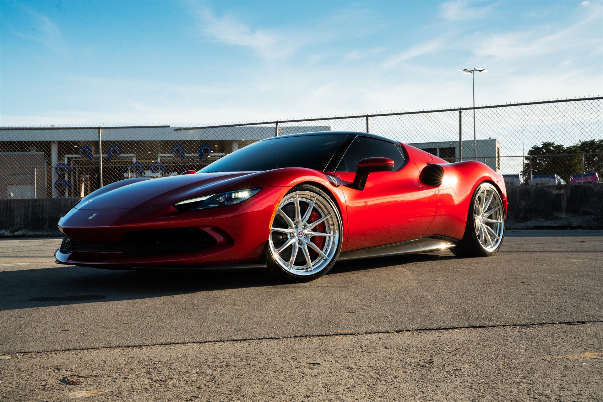 Ferrari 296 GTB | Rosso Corsa | on HRE S104SC | Brushed Clear