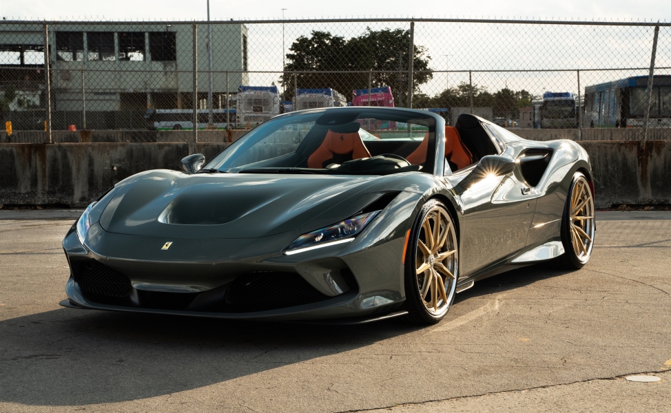 Ferrari F8 Spider | Grigio Medio | HRE S104SC Wheels | Frozen Champagne