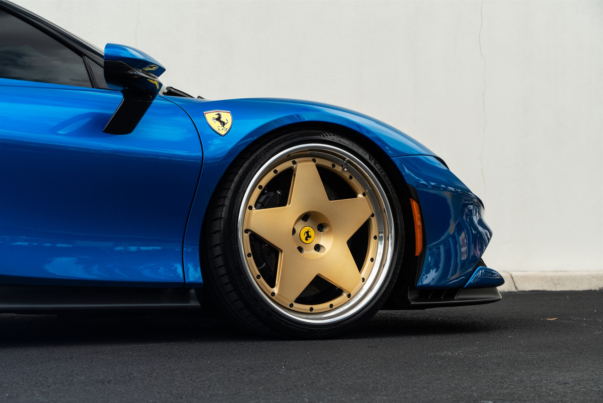 Ferrari SF90 | Blu Corsa | on 1886 S008 | Brushed Gold
