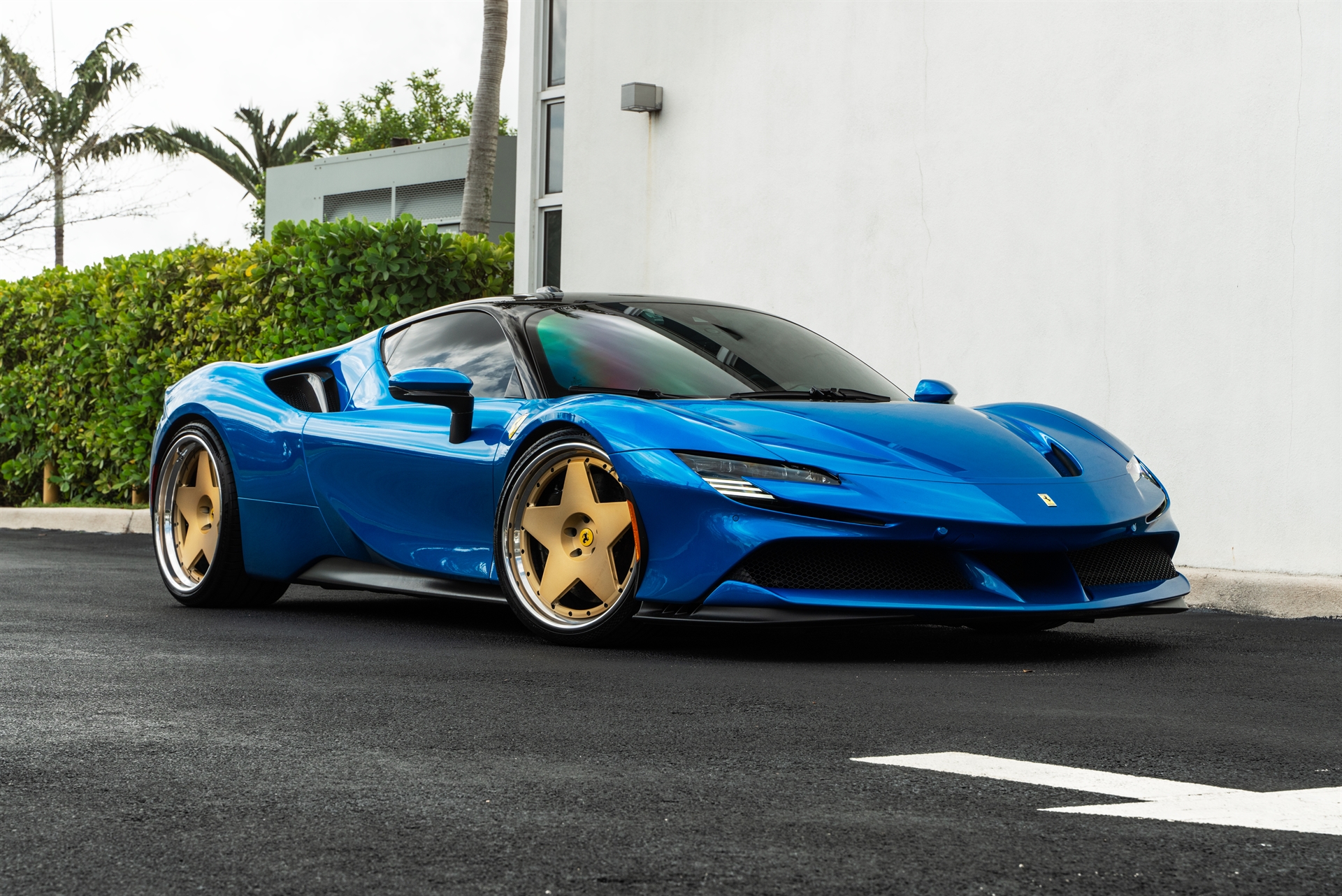 Ferrari SF90 | Blu Corsa | on 1886 S008 | Brushed Gold