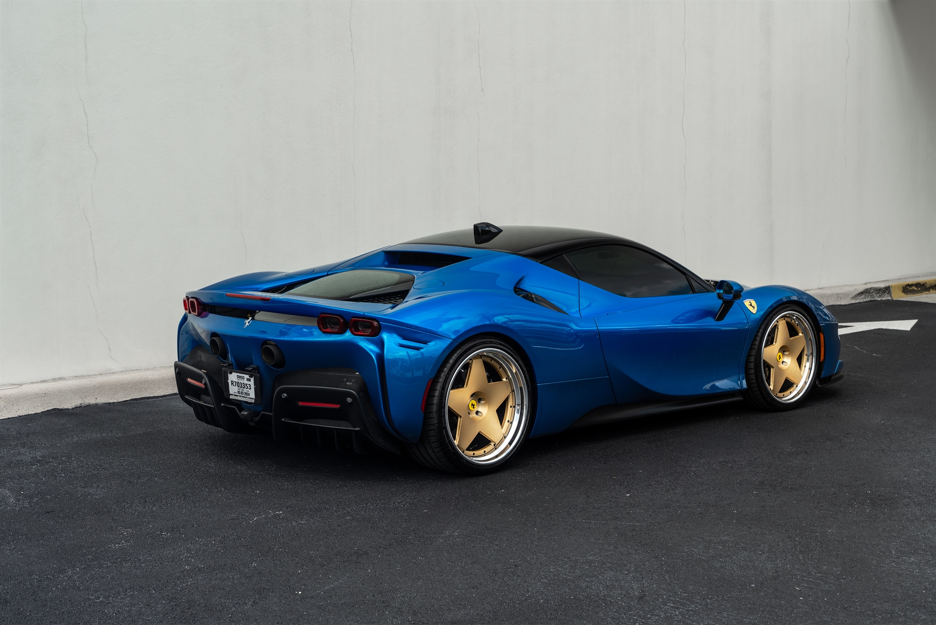 Ferrari SF90 | Blu Corsa | on 1886 S008 | Brushed Gold