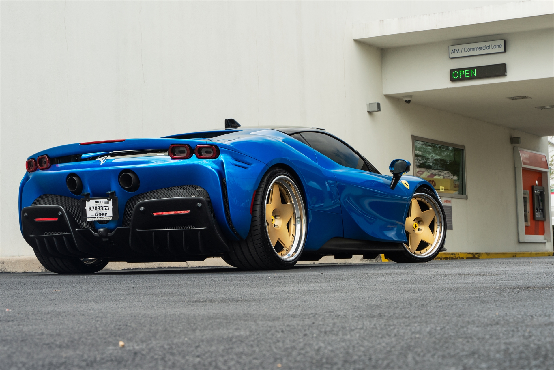 Ferrari SF90 | Blu Corsa | on 1886 S008 | Brushed Gold