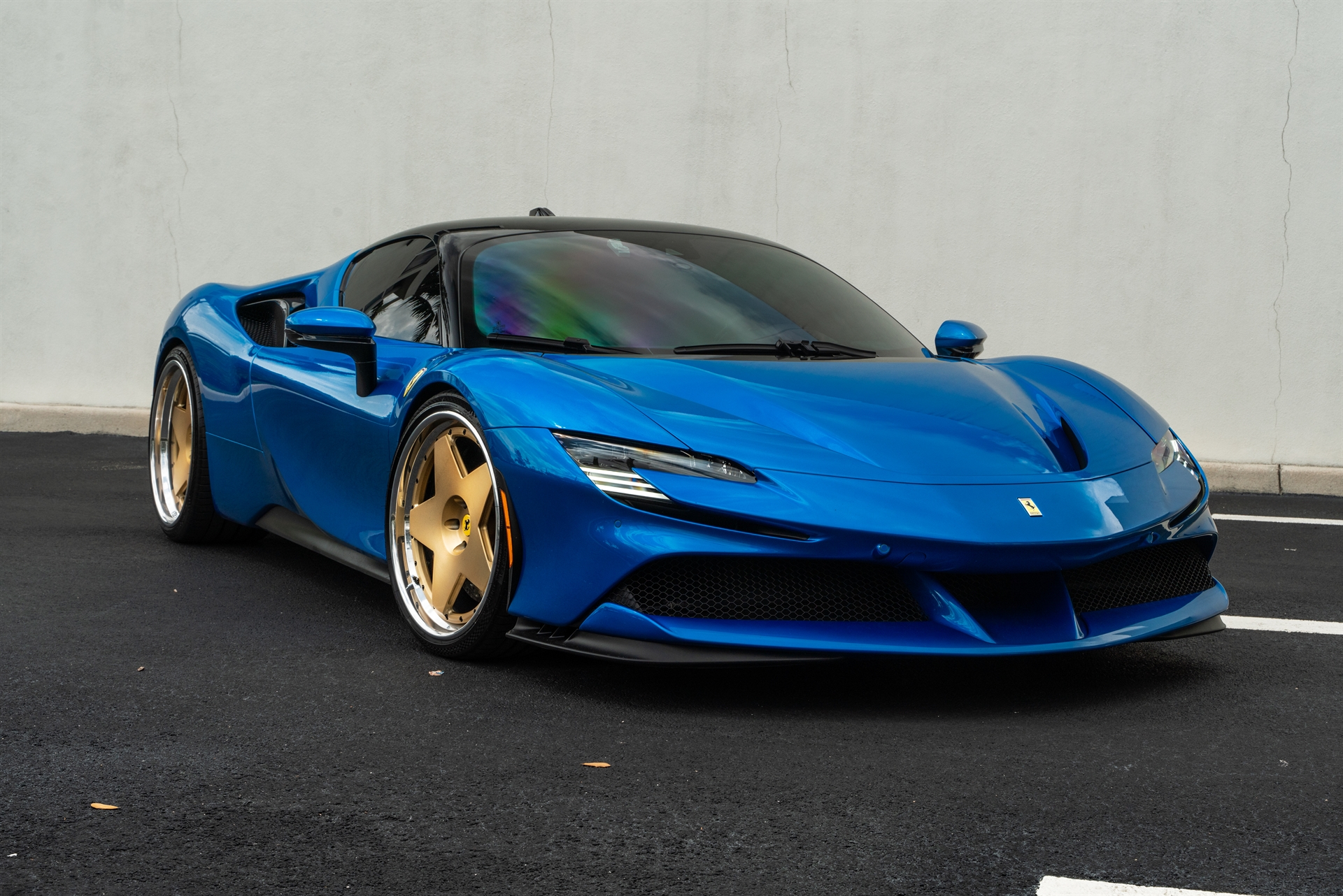 Ferrari SF90 | Blu Corsa | on 1886 S008 | Brushed Gold