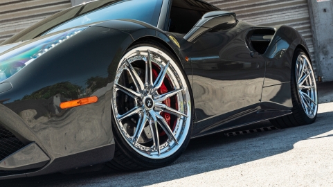 Ferrari 488 | Grigio Medio | on HRE S104SC | Polished Clear