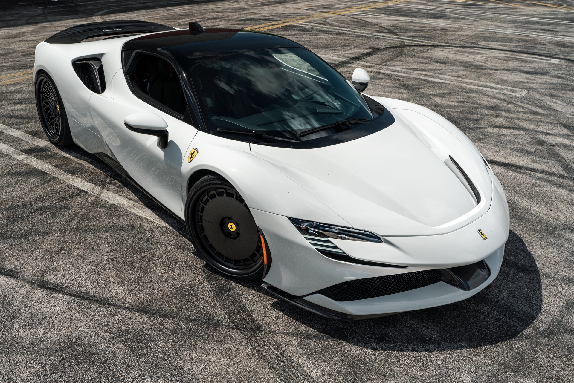Ferrari SF90 | Bianco Avus | on HRE 935 and HRE 501 | Satin Black