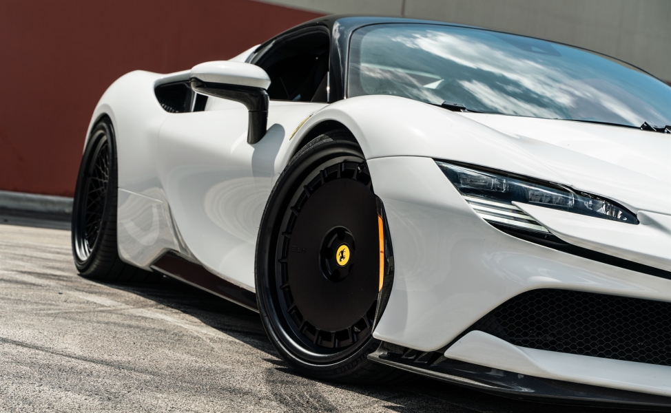 Ferrari SF90 | Bianco Avus | on HRE 935 and HRE 501 | Satin Black