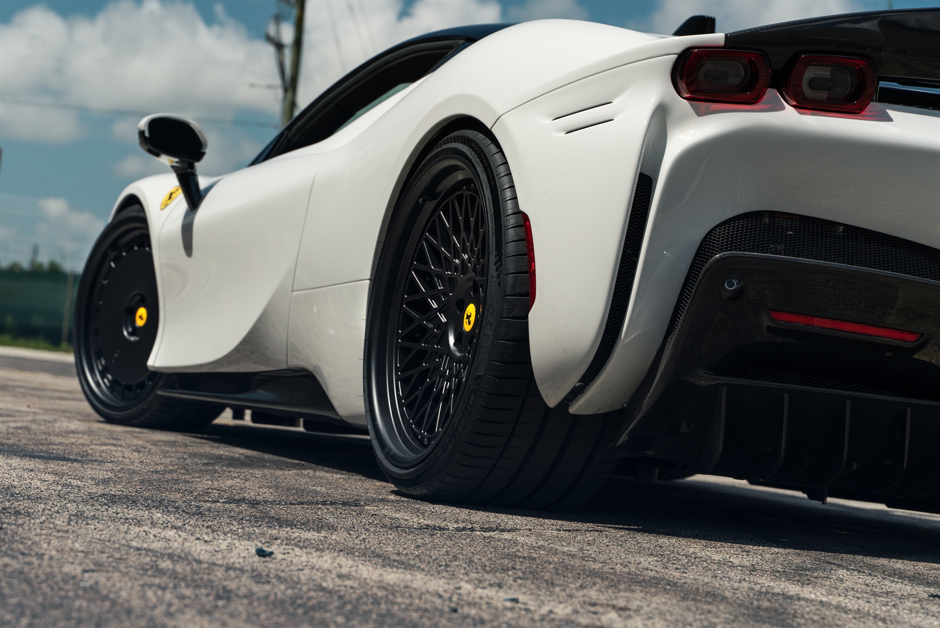 Ferrari SF90 | Bianco Avus | on HRE 935 and HRE 501 | Satin Black
