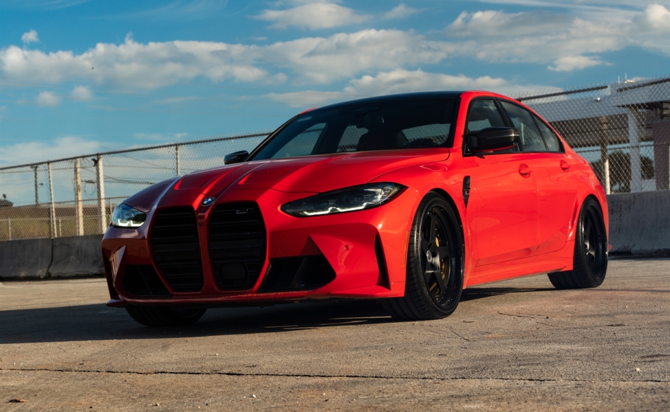 BMW G80 M3 | Toronto Red | on HRE Classic 305 | Satin Black