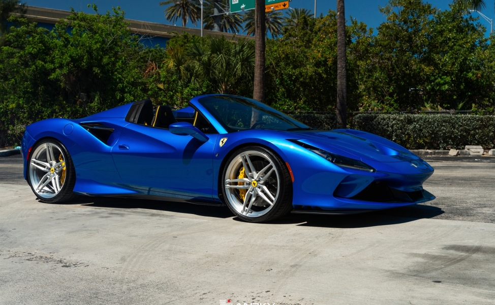 Ferrari F8 Spider | Blue Abu Dhabi | on ANRKY AN17 | Brushed Clear