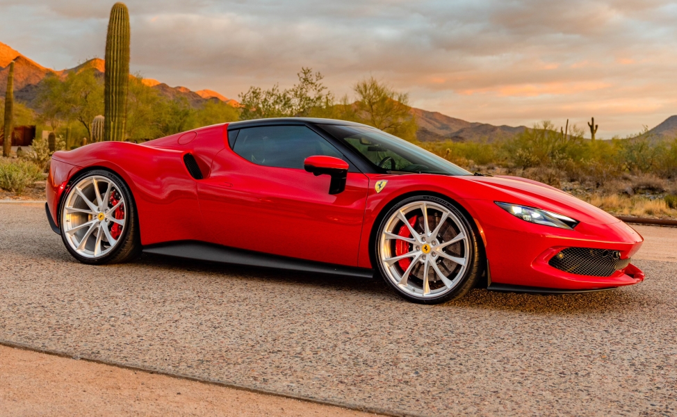 Ferrari 296 GTB | Rosso Corza | on HRE P201 | Brushed Clear