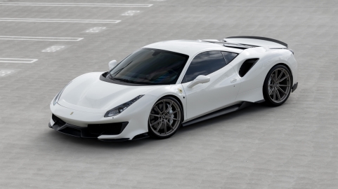 Novitec 488 Pista | Bianco Avus | on HRE P104SC | Satin White Gold