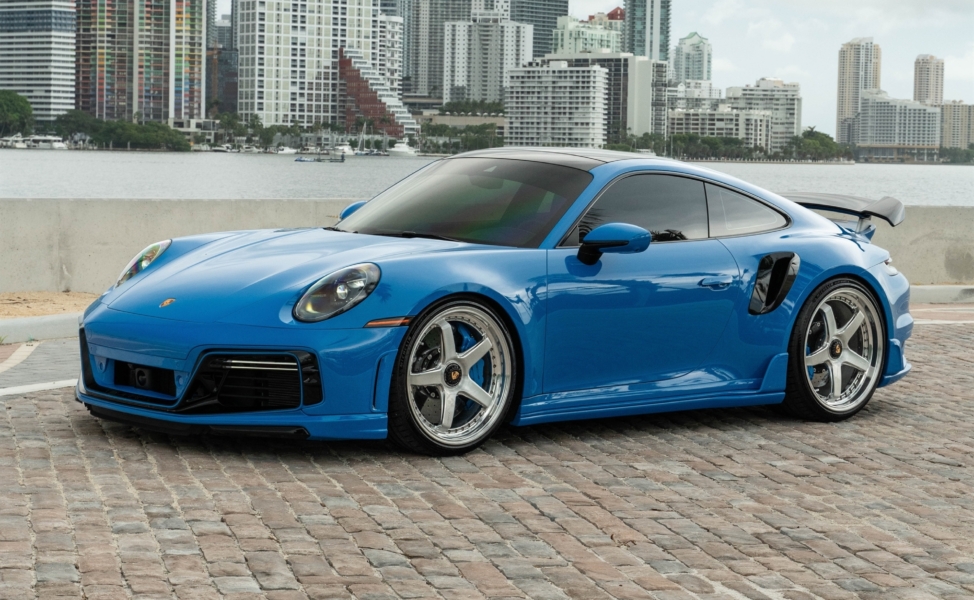 TECHART 992 Turbo S | Riviera Blue | on ANRKY JDX-200 | Brushed Clear Face + Mirror Polished Windows