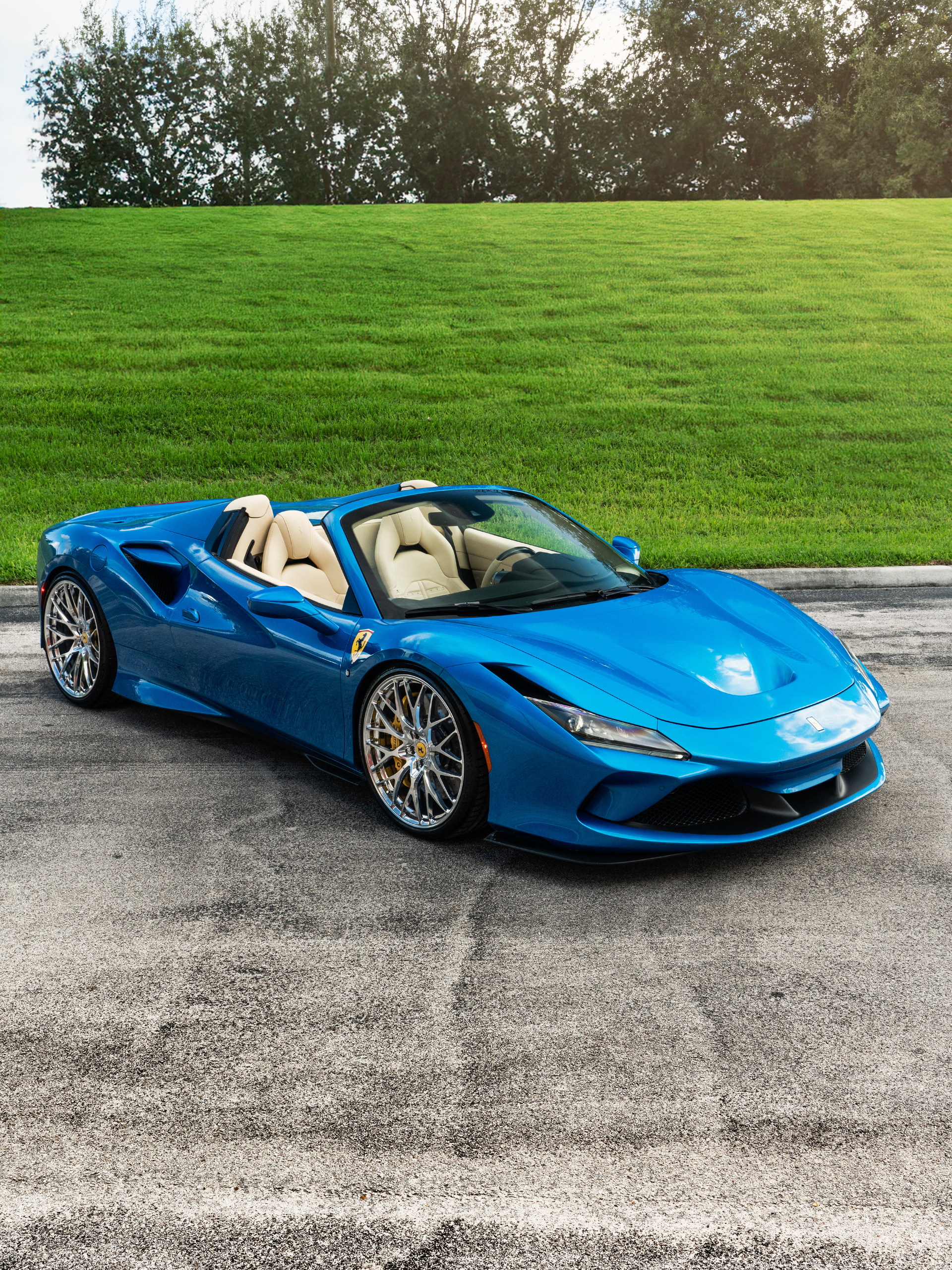 Ferrari F8 | Blue Corsa | on HRE 520M | Polished Clear