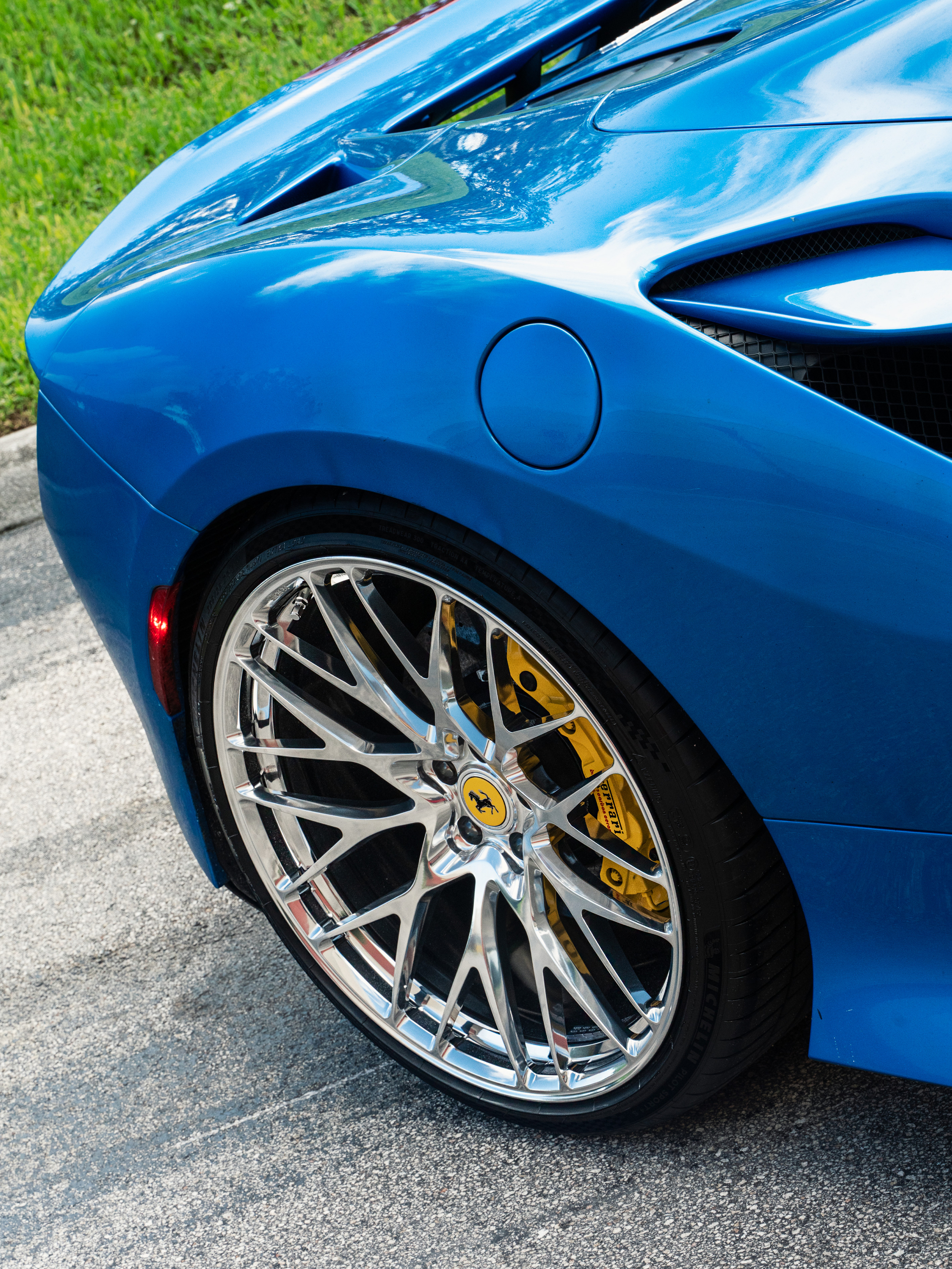 Ferrari F8 | Blue Corsa | on HRE 520M | Polished Clear