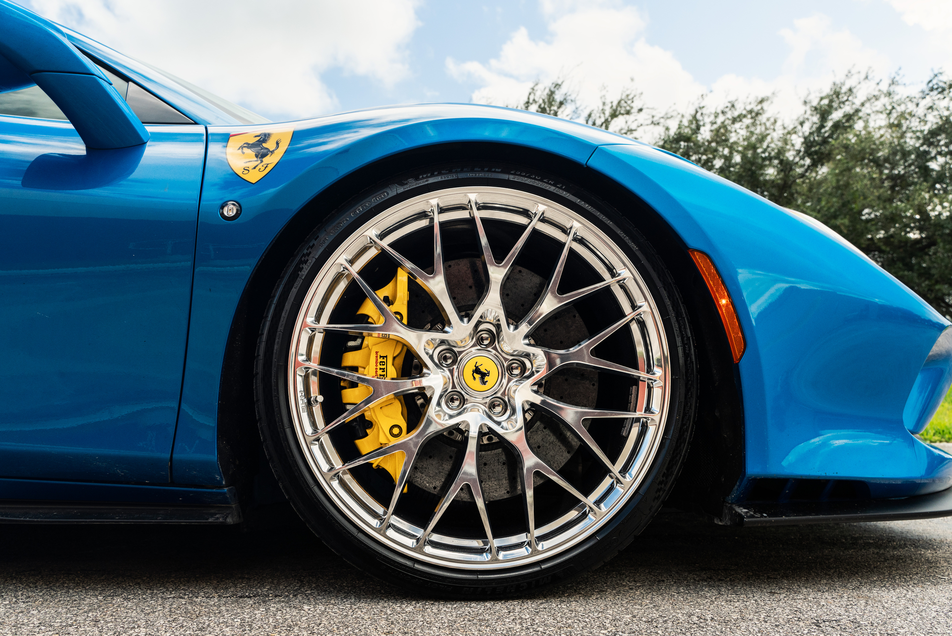 Ferrari F8 | Blue Corsa | on HRE 520M | Polished Clear