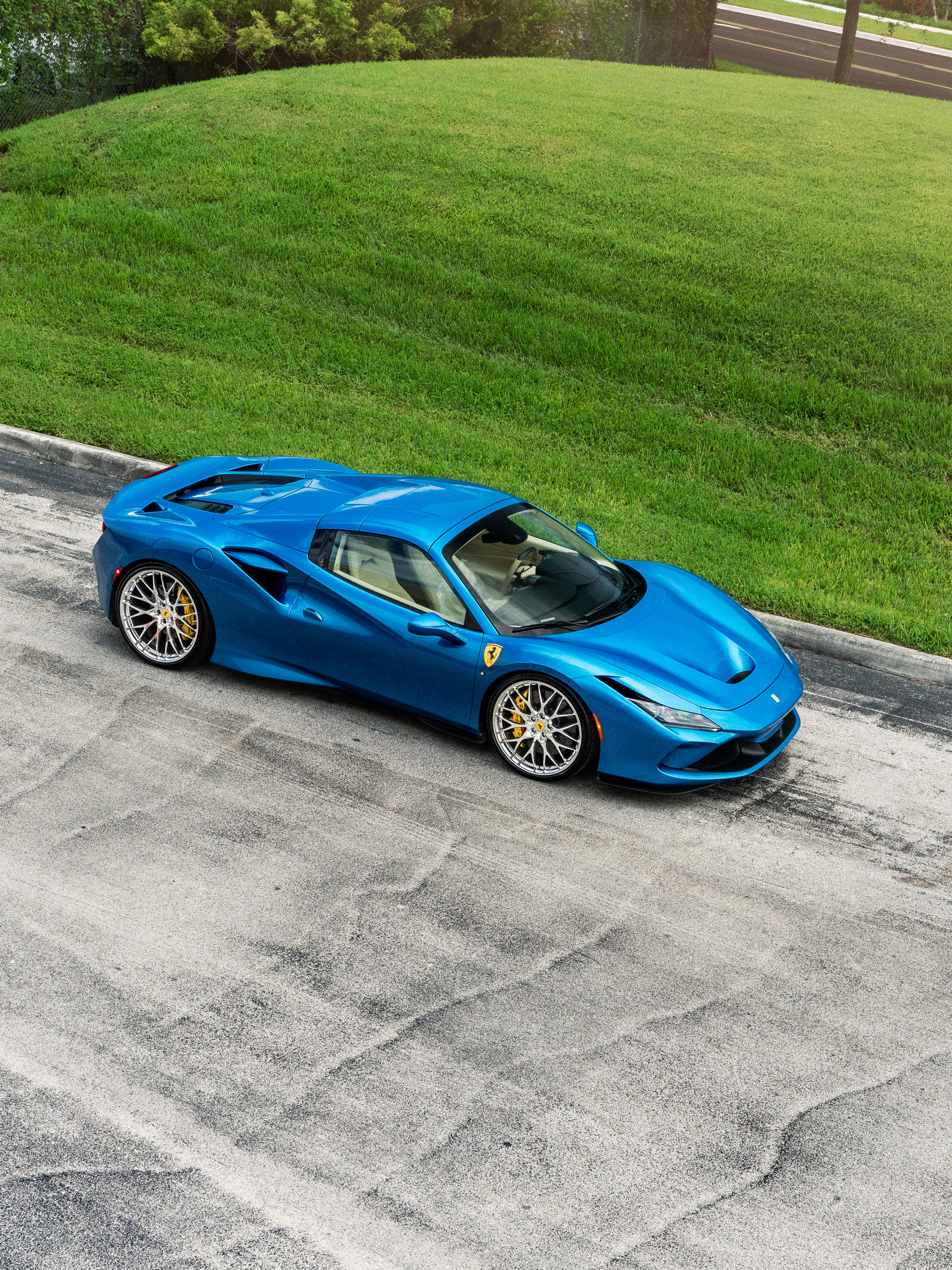 Ferrari F8 | Blue Corsa | on HRE 520M | Polished Clear