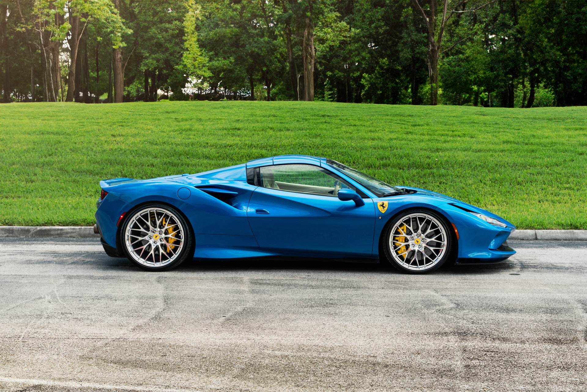 Ferrari F8 | Blue Corsa | on HRE 520M | Polished Clear
