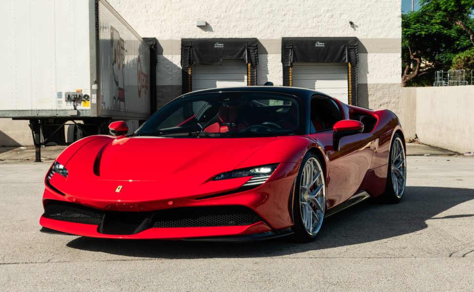 Ferrari SF90 | Rosso Corsa | on HRE S101SC | Brushed Clear