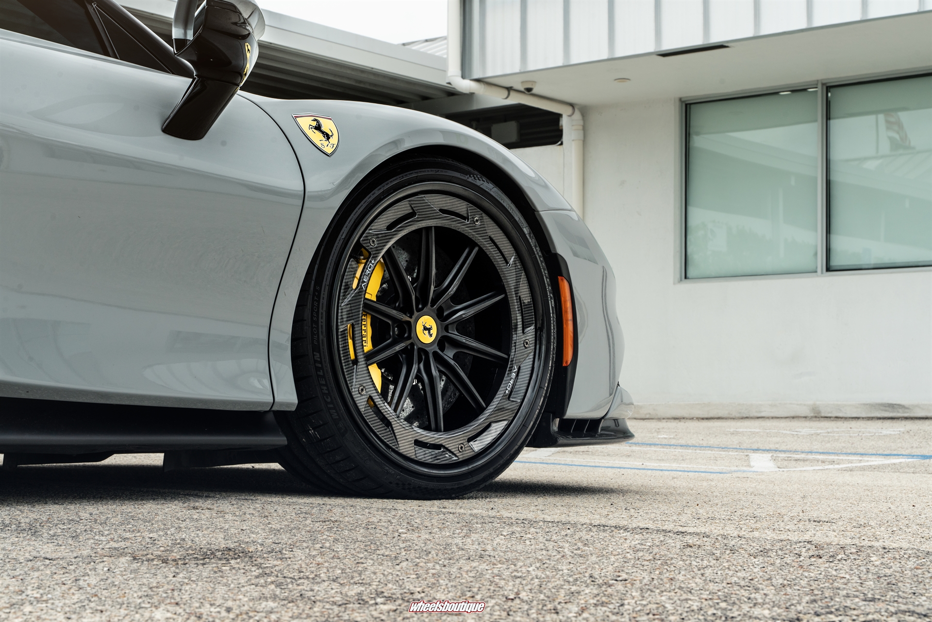 Ferrari SF90 | Grigio Squallo | on AL13 R10-R109D | Satin Black
