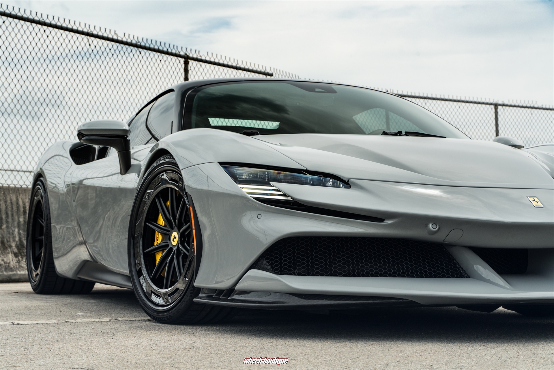 Ferrari SF90 | Grigio Squallo | on AL13 R10-R109D | Satin Black