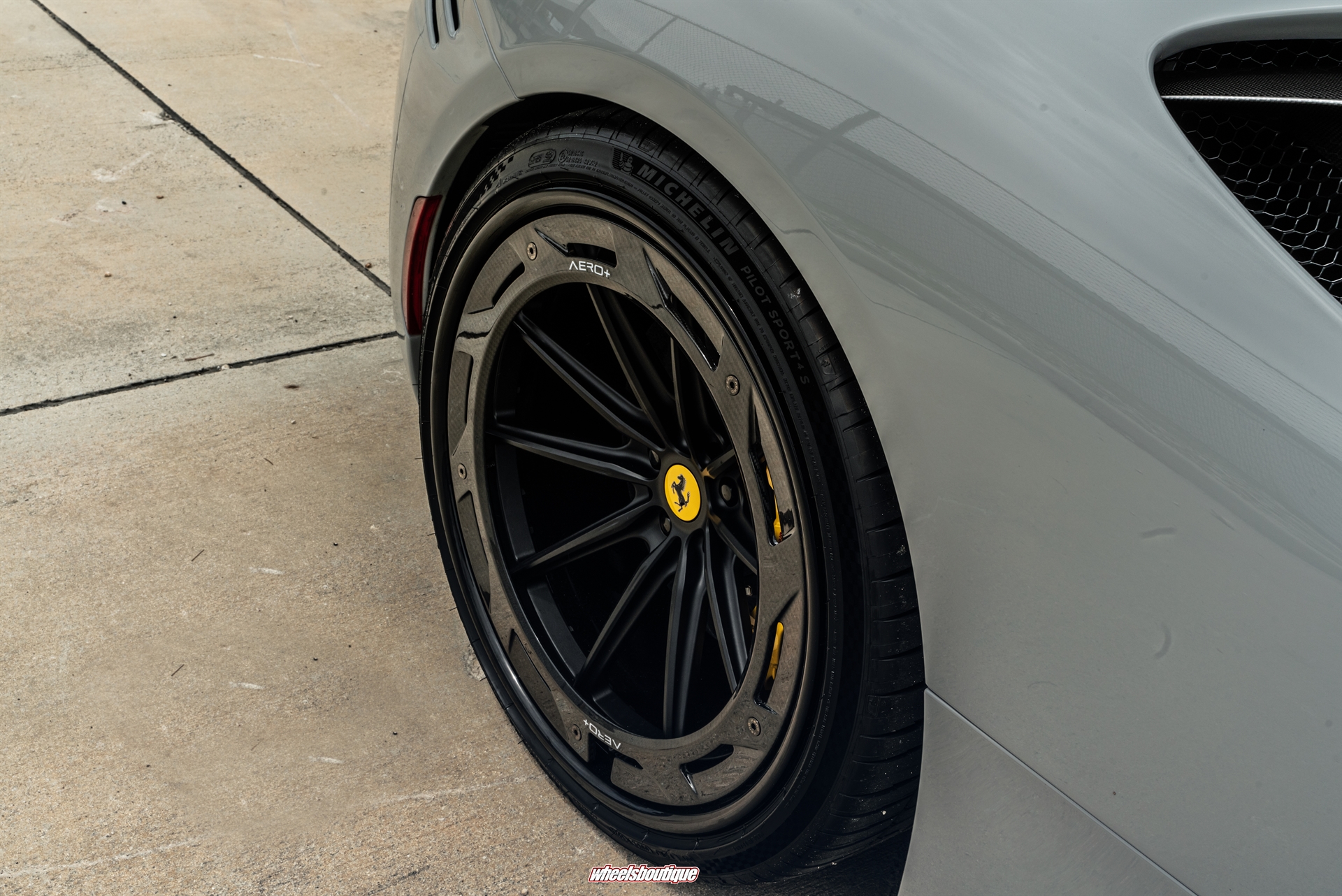 Ferrari SF90 | Grigio Squallo | on AL13 R10-R109D | Satin Black