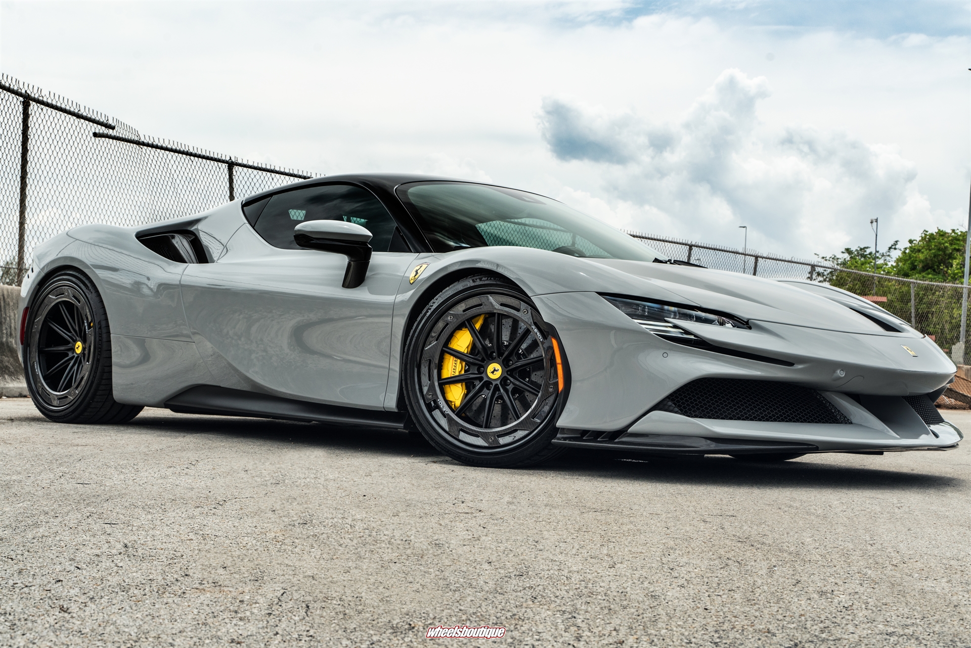 Ferrari SF90 | Grigio Squallo | on AL13 R10-R109D | Satin Black