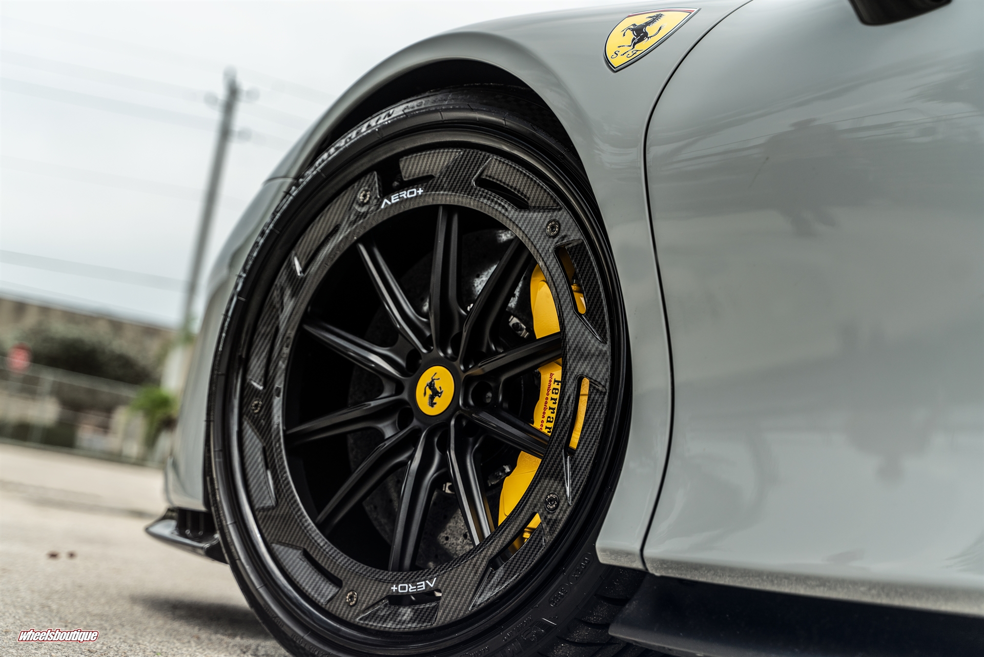 Ferrari SF90 | Grigio Squallo | on AL13 R10-R109D | Satin Black