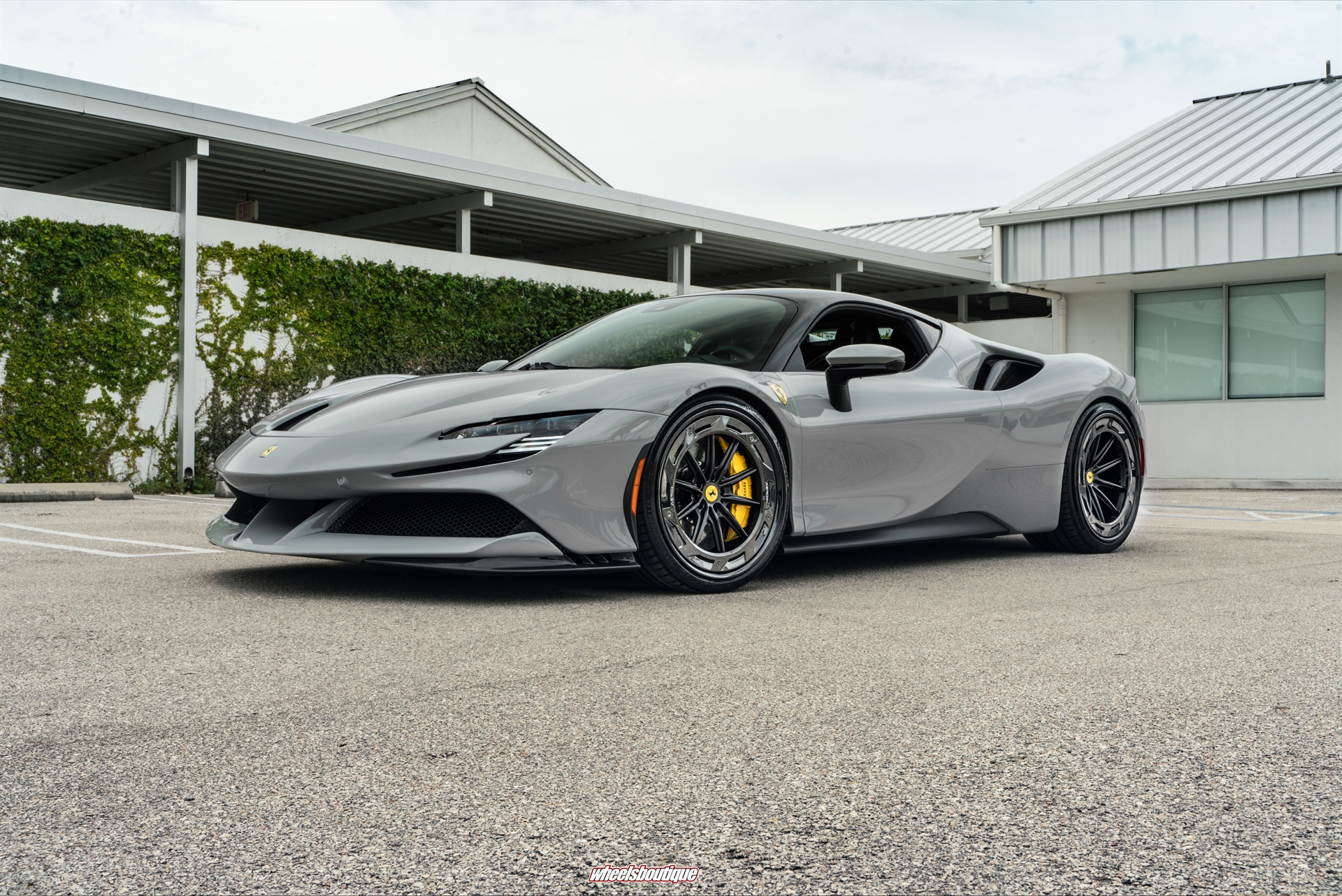 Ferrari SF90 | Grigio Squallo | on AL13 R10-R109D | Satin Black