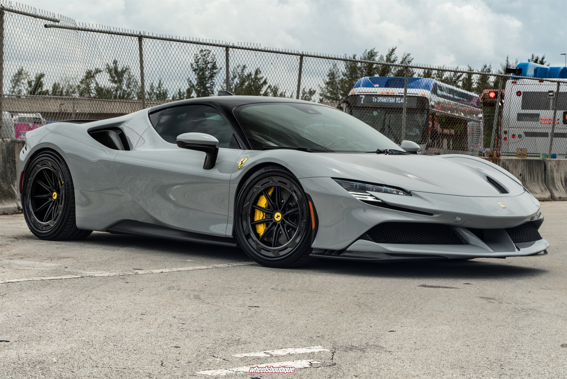 Ferrari SF90 | Grigio Squallo | on AL13 R10-R109D | Satin Black