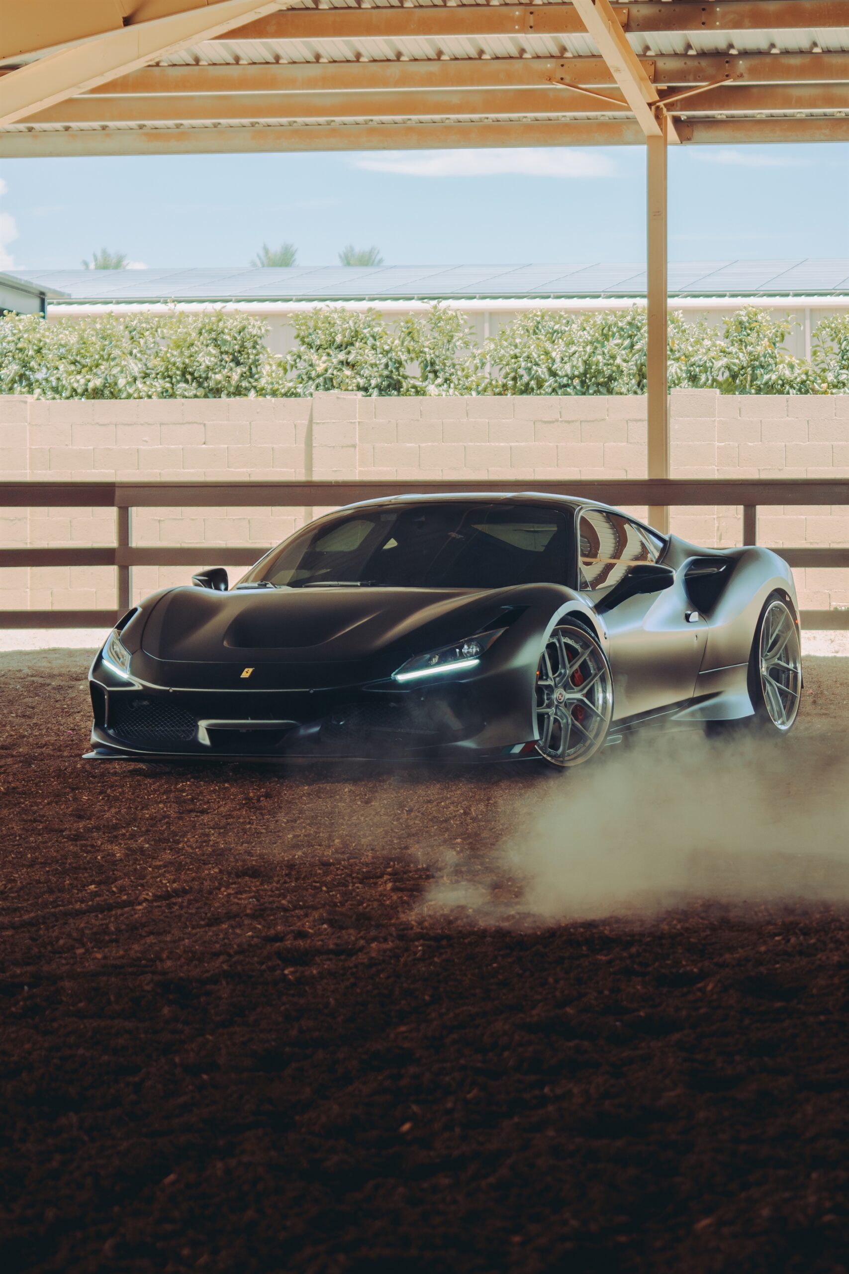 Ferrari F8 | Nero Opaco | on HRE S101SC | Brushed Clear