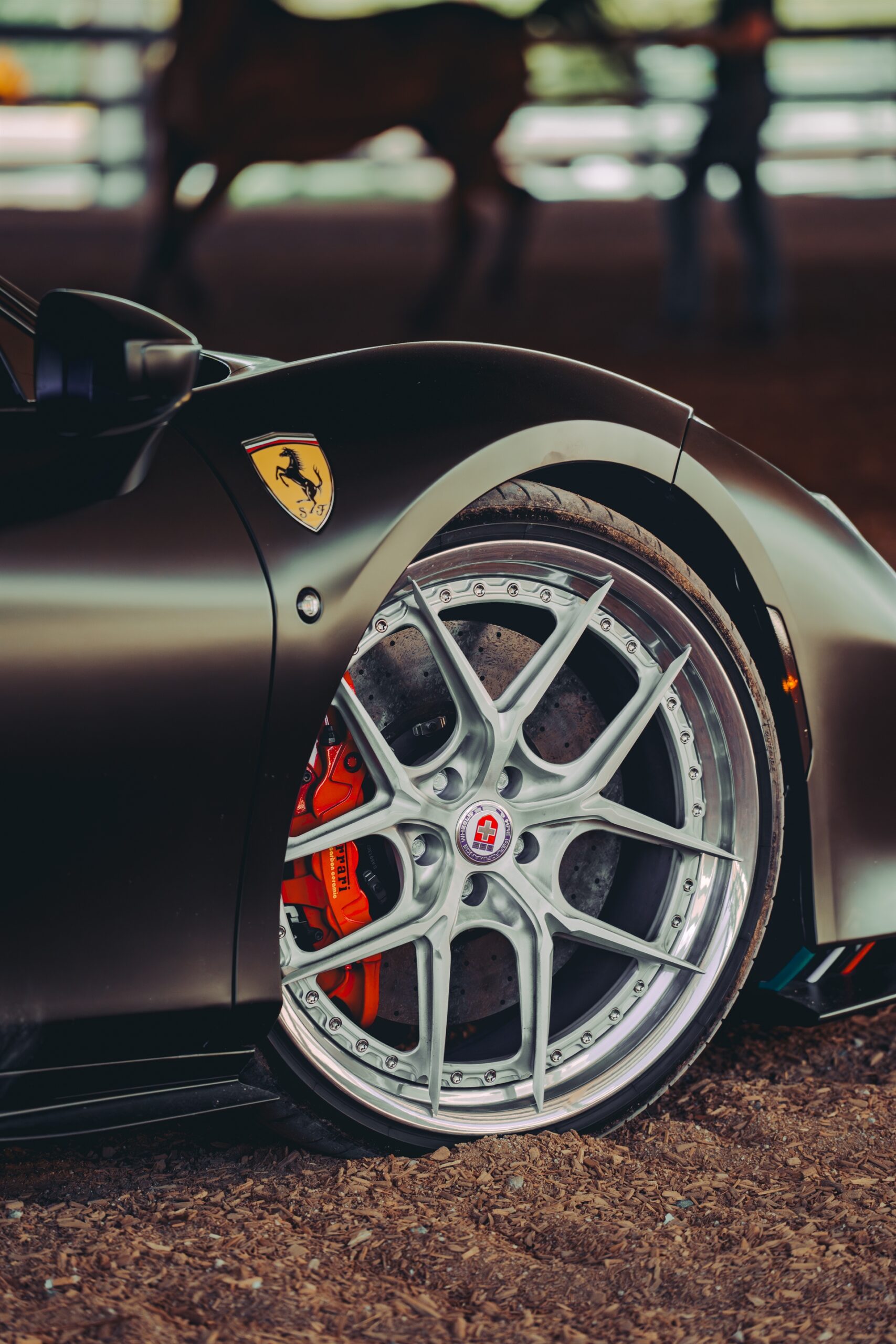 Ferrari F8 | Nero Opaco | on HRE S101SC | Brushed Clear