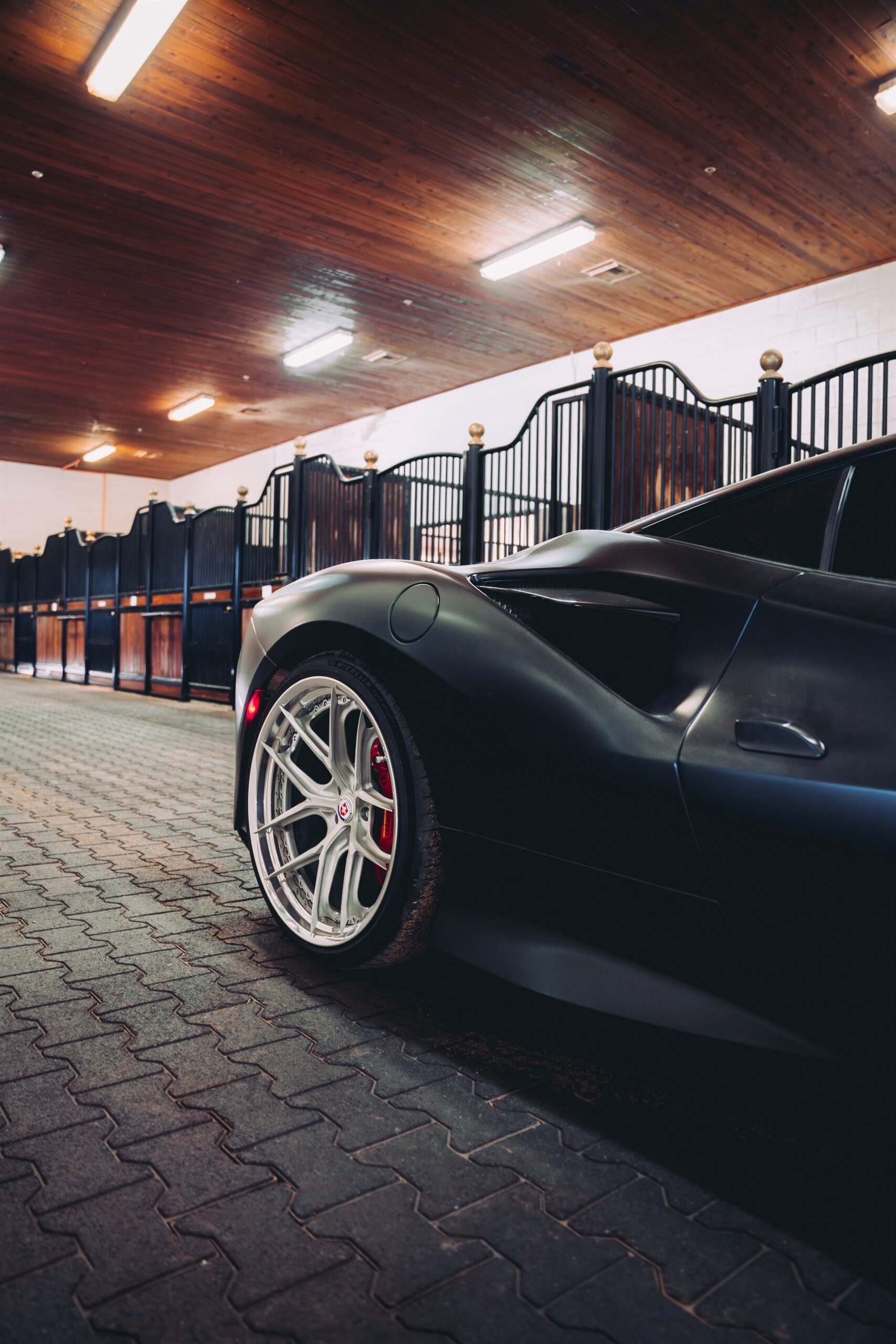 Ferrari F8 | Nero Opaco | on HRE S101SC | Brushed Clear