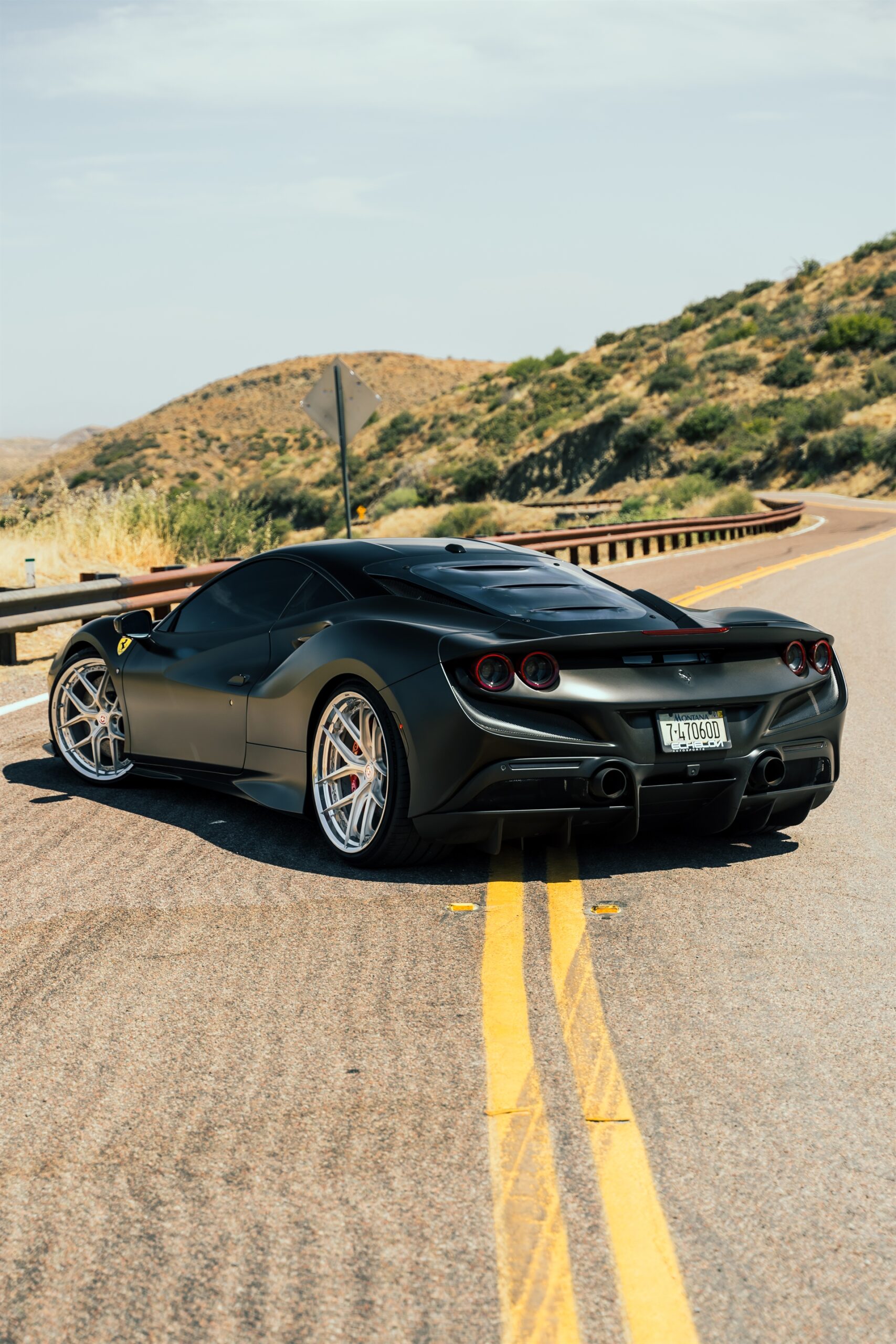 Ferrari F8 | Nero Opaco | on HRE S101SC | Brushed Clear