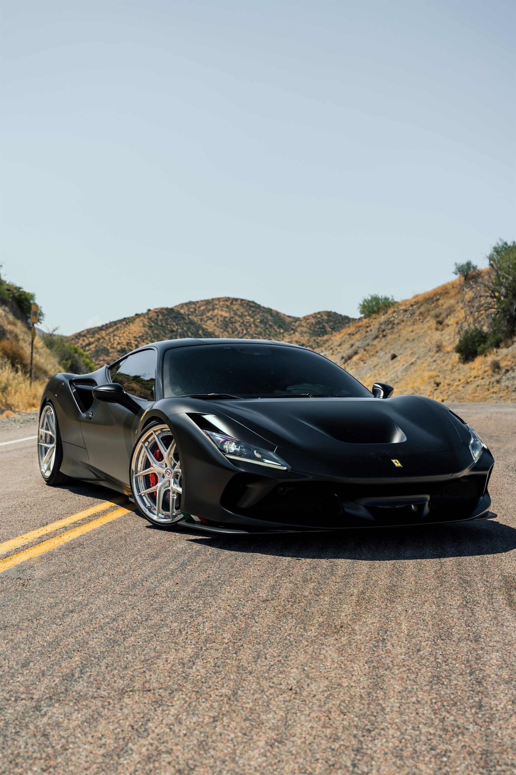Ferrari F8 | Nero Opaco | on HRE S101SC | Brushed Clear