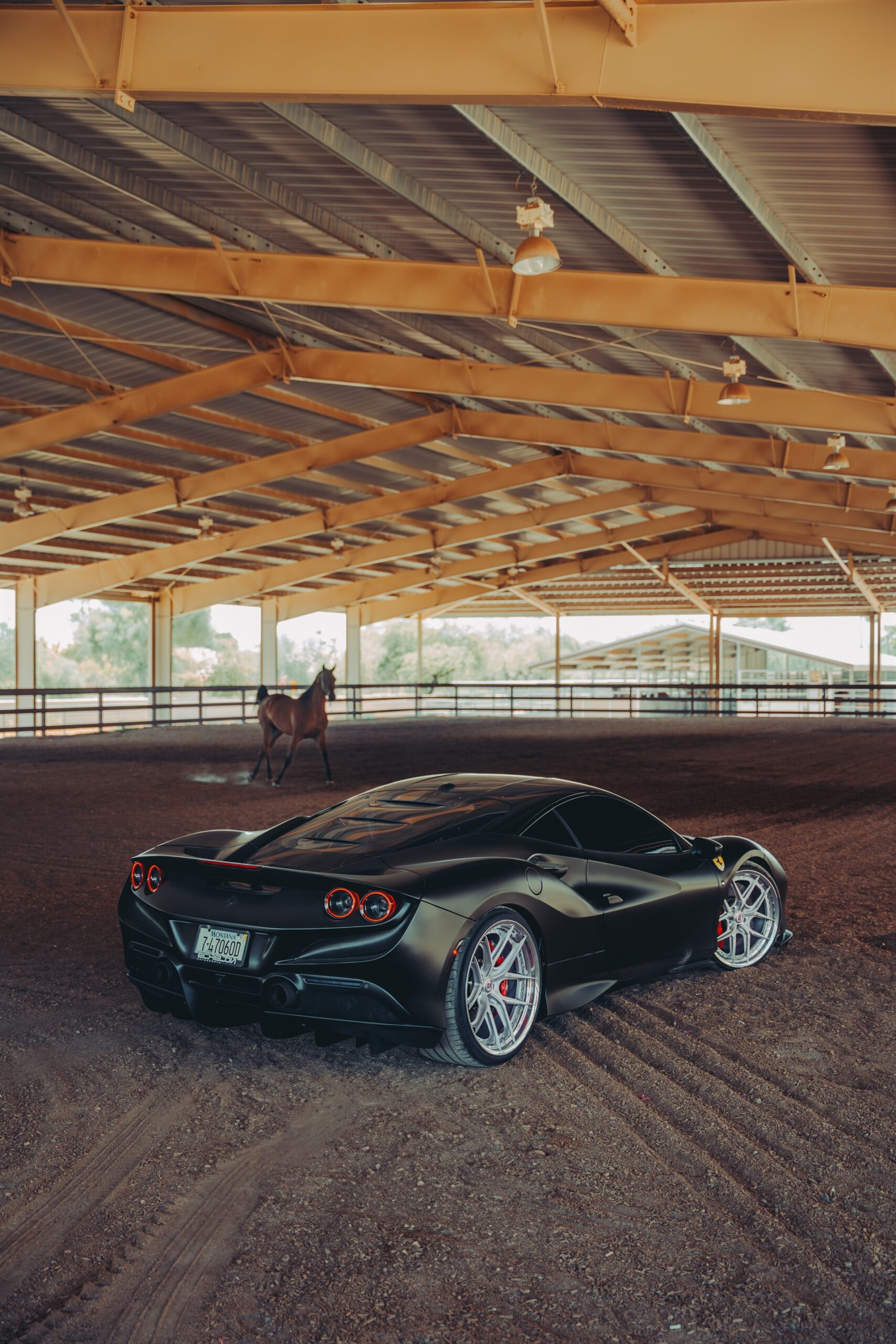 Ferrari F8 | Nero Opaco | on HRE S101SC | Brushed Clear