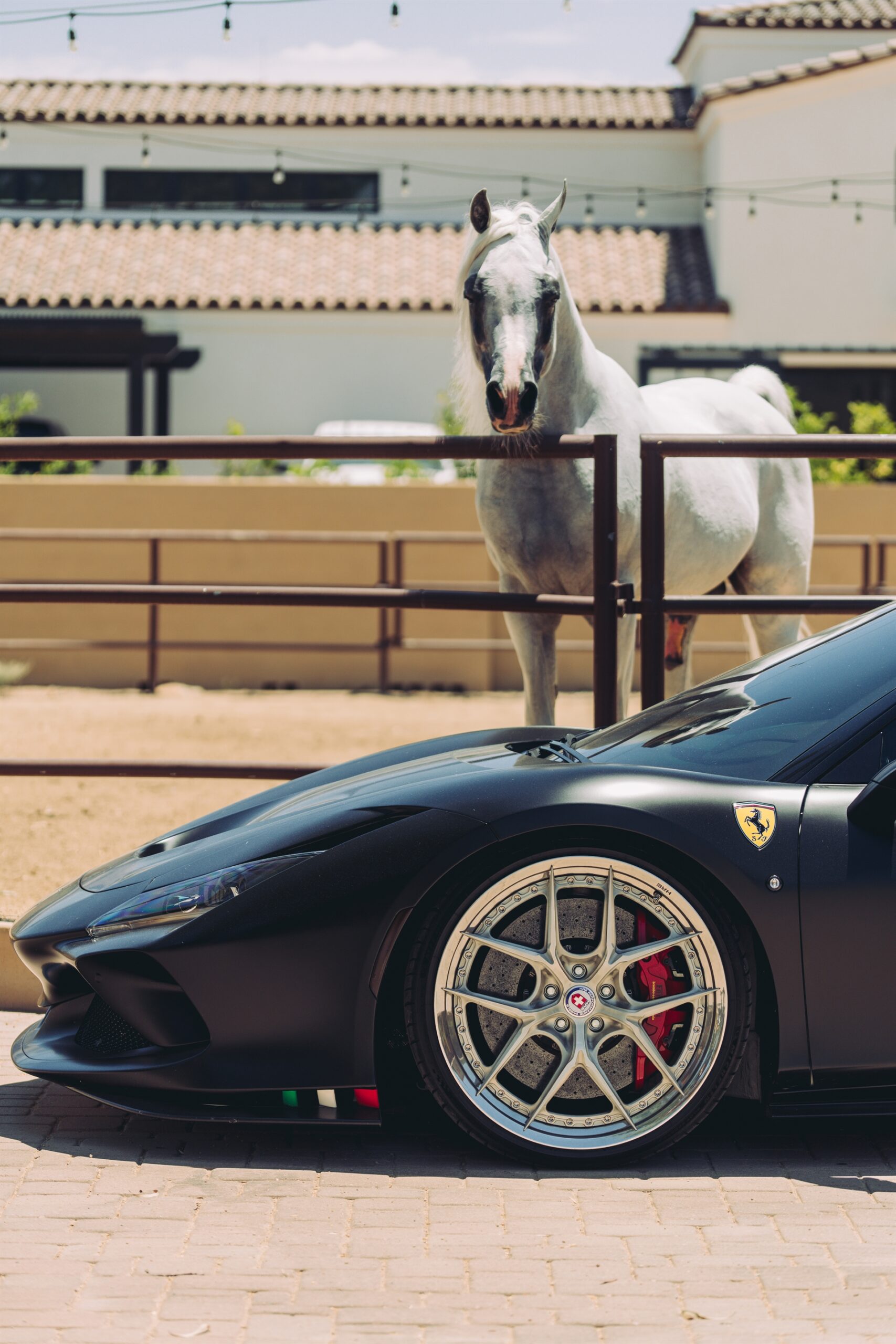 Ferrari F8 | Nero Opaco | on HRE S101SC | Brushed Clear