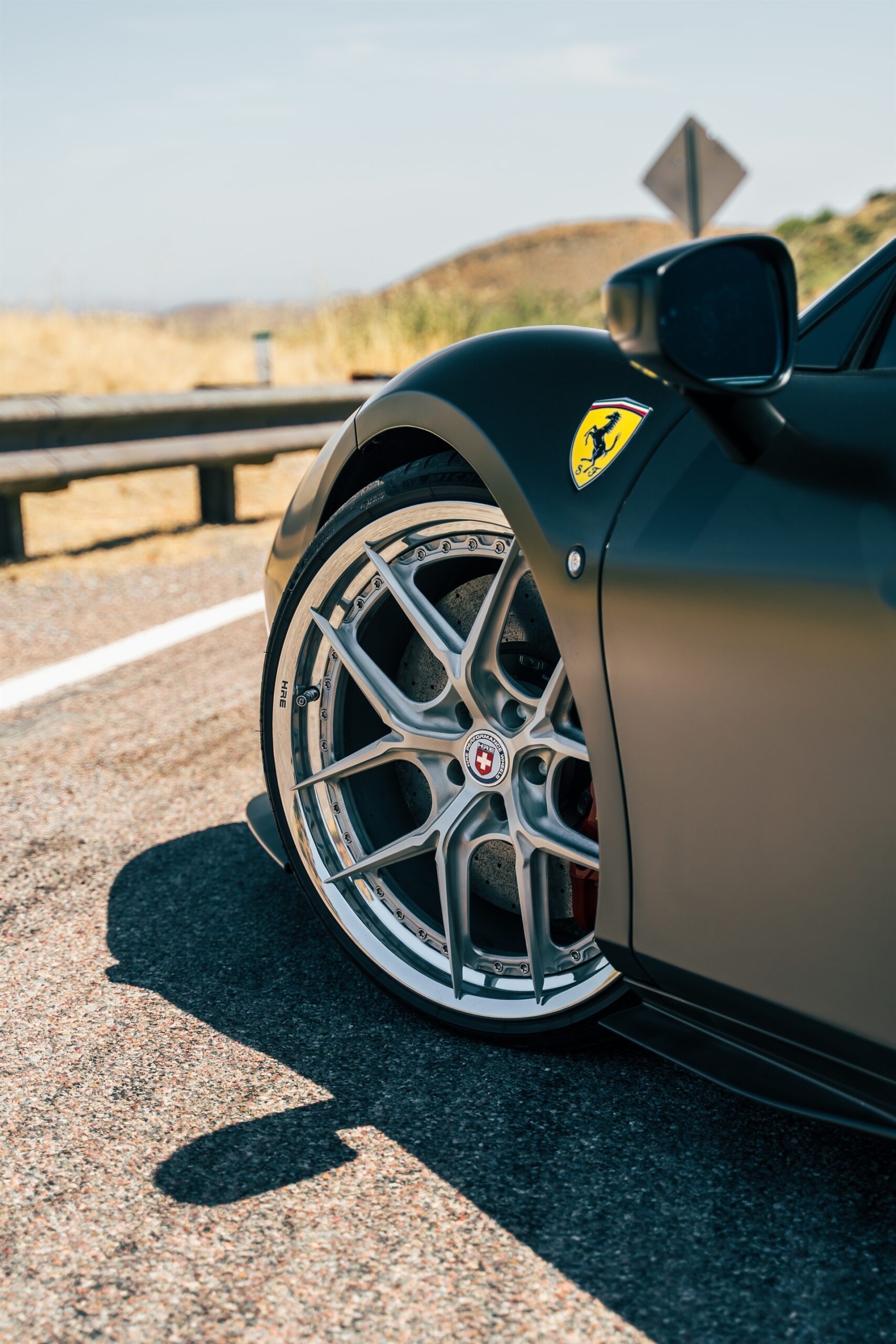 Ferrari F8 | Nero Opaco | on HRE S101SC | Brushed Clear