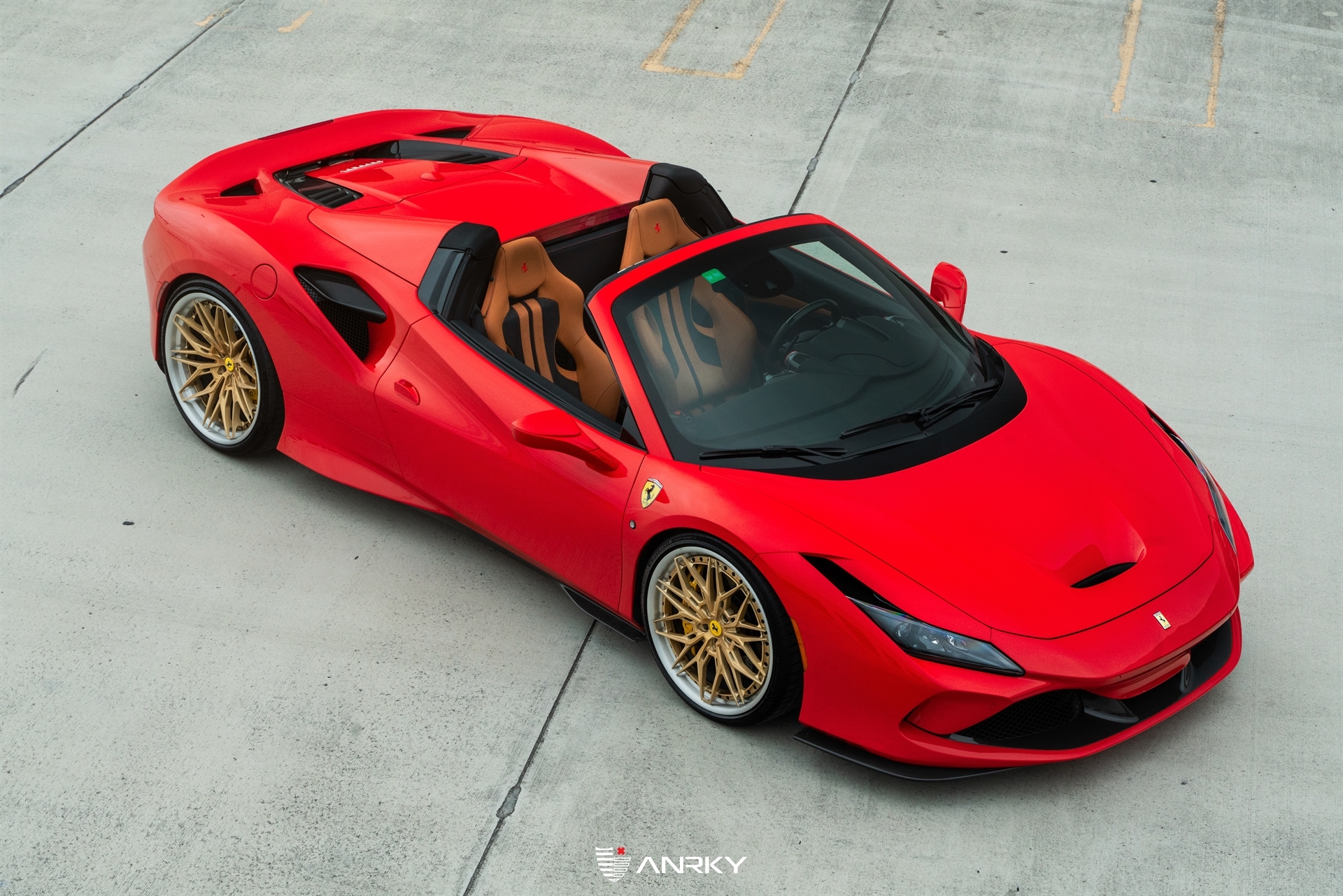 Ferrari F8 Spider | Rosso Corsa | on ANRKY S3-X1 | Satin Gold