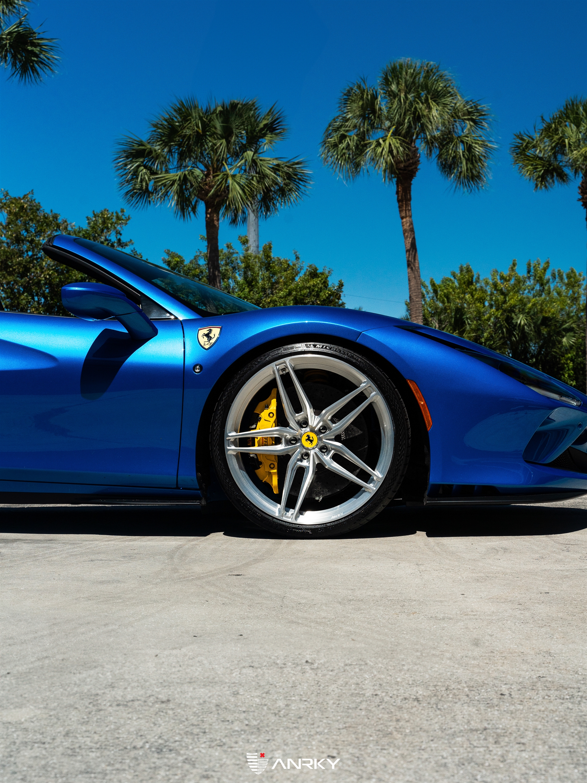 Ferrari F8 Spider | Blue Abu Dhabi | on ANRKY AN17 | Brushed Clear