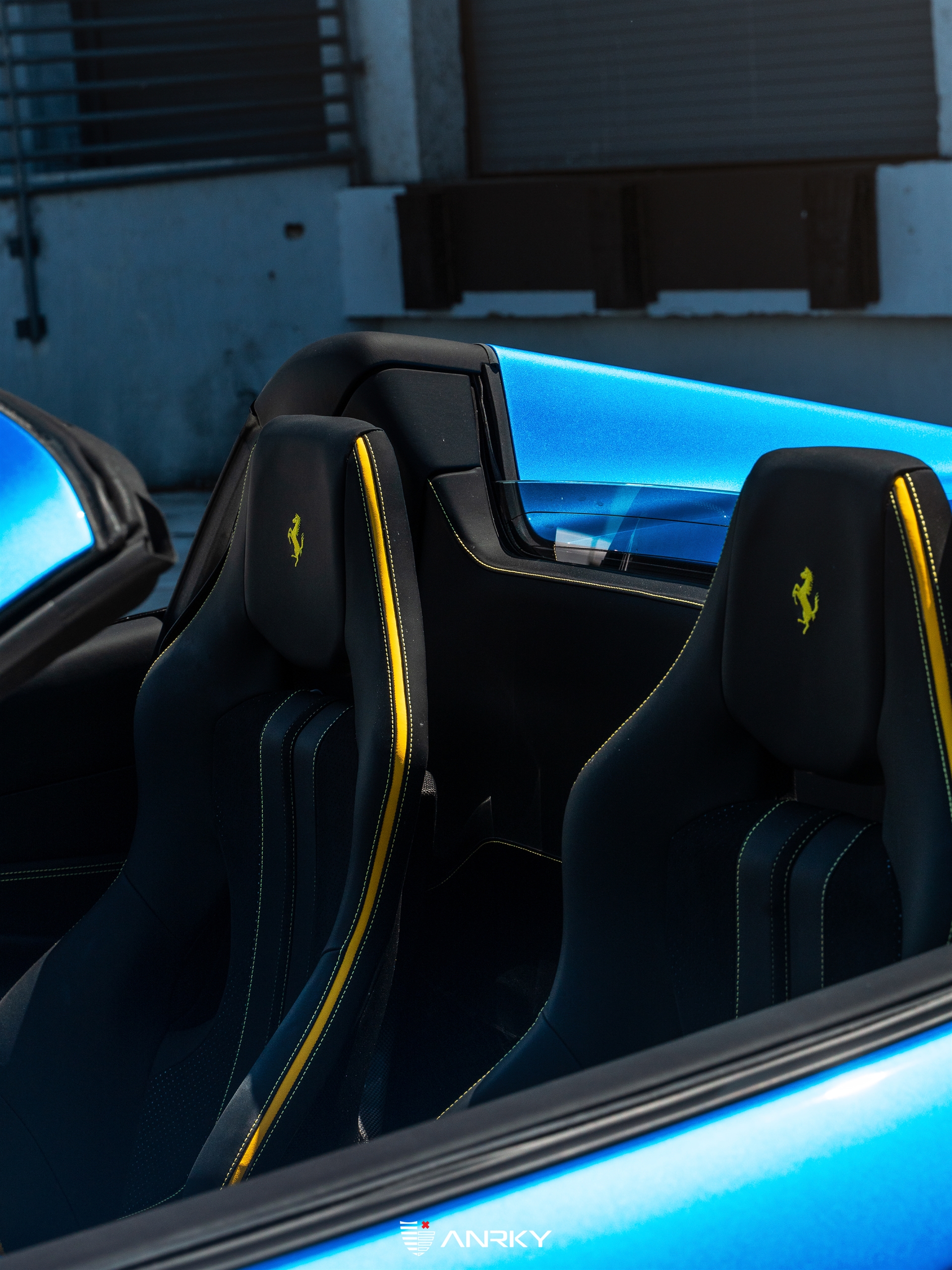 Ferrari F8 Spider | Blue Abu Dhabi | on ANRKY AN17 | Brushed Clear