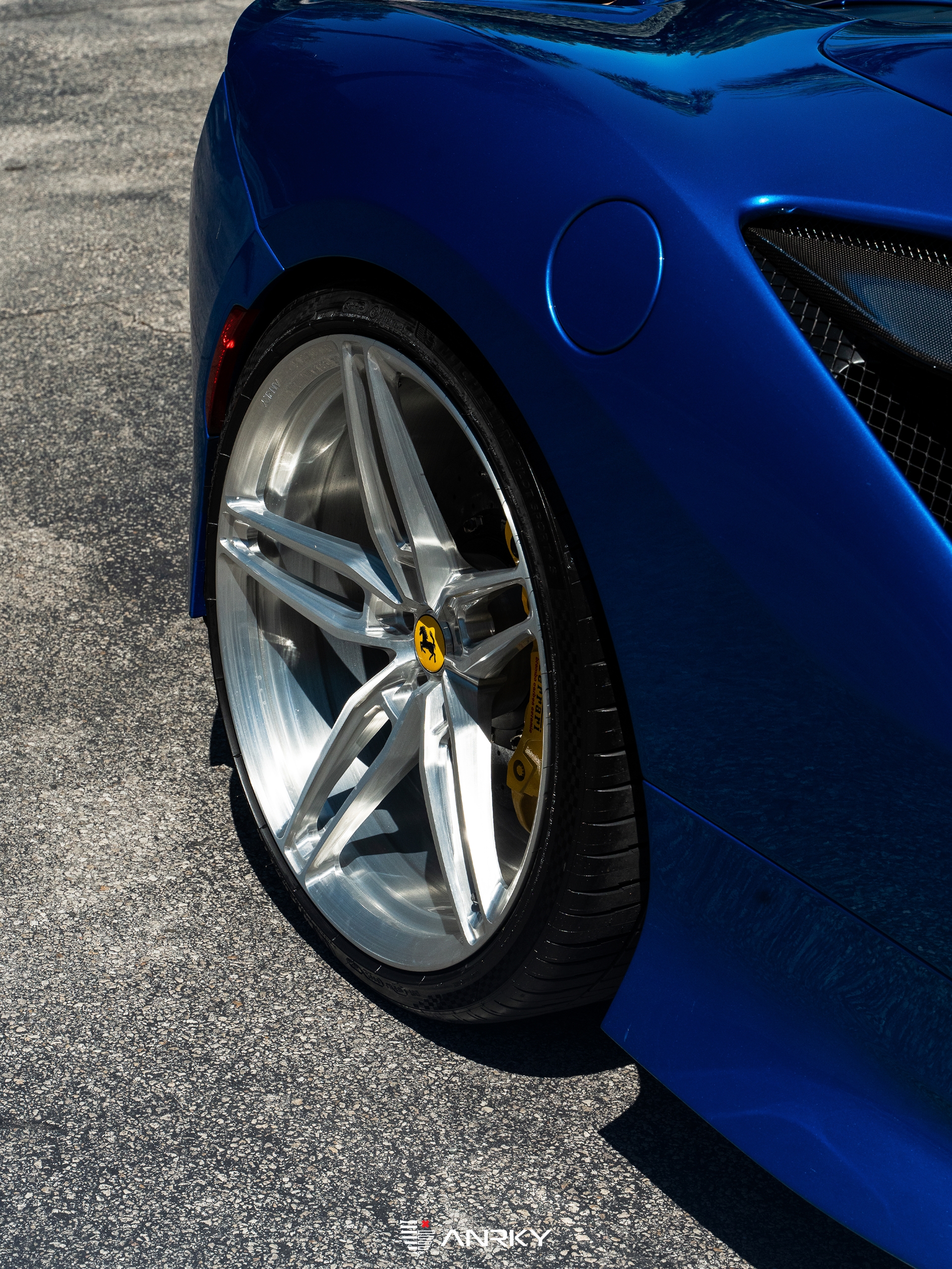 Ferrari F8 Spider | Blue Abu Dhabi | on ANRKY AN17 | Brushed Clear